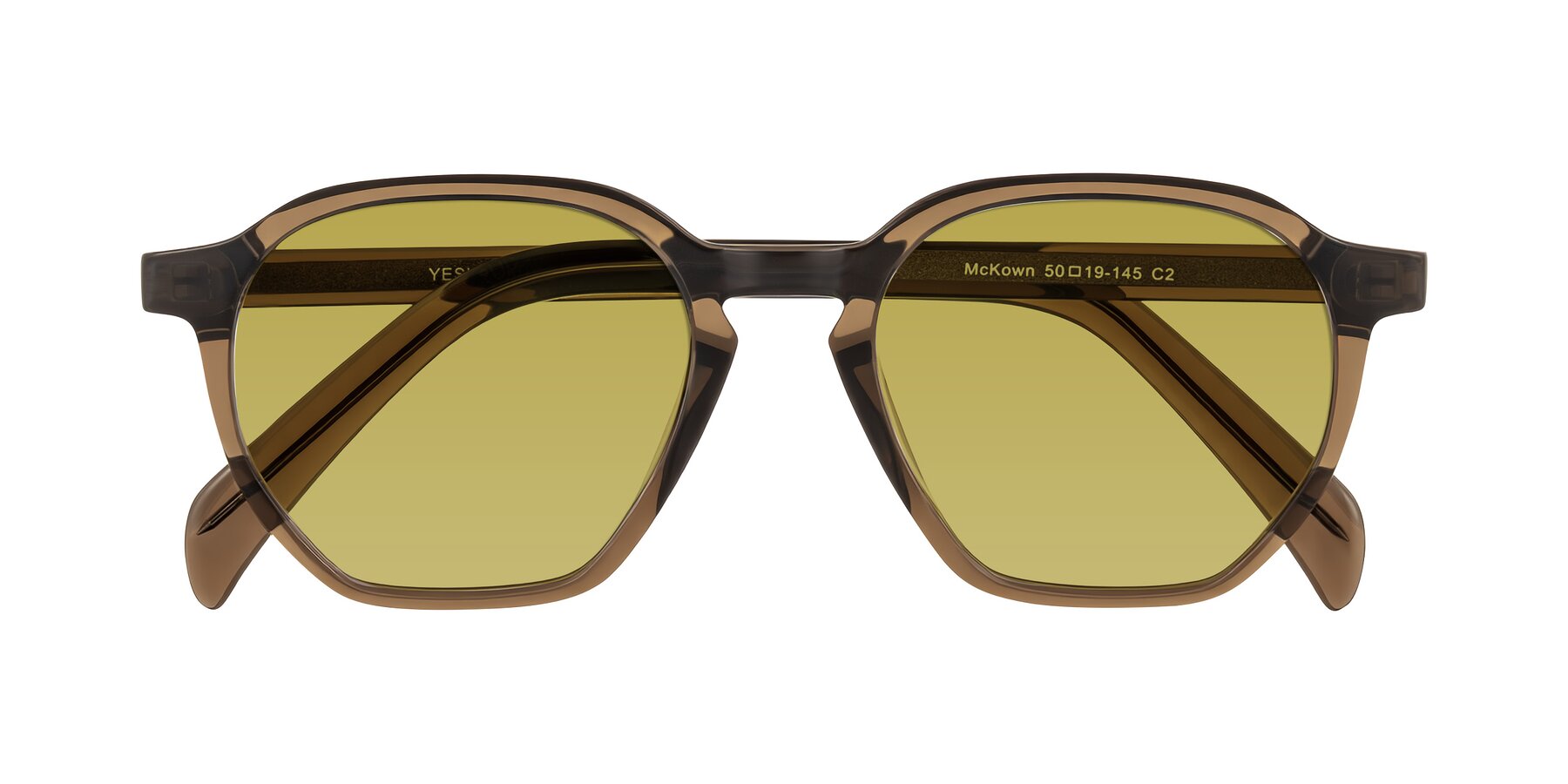 Folded Front of McKown in Brown with Champagne Tinted Lenses