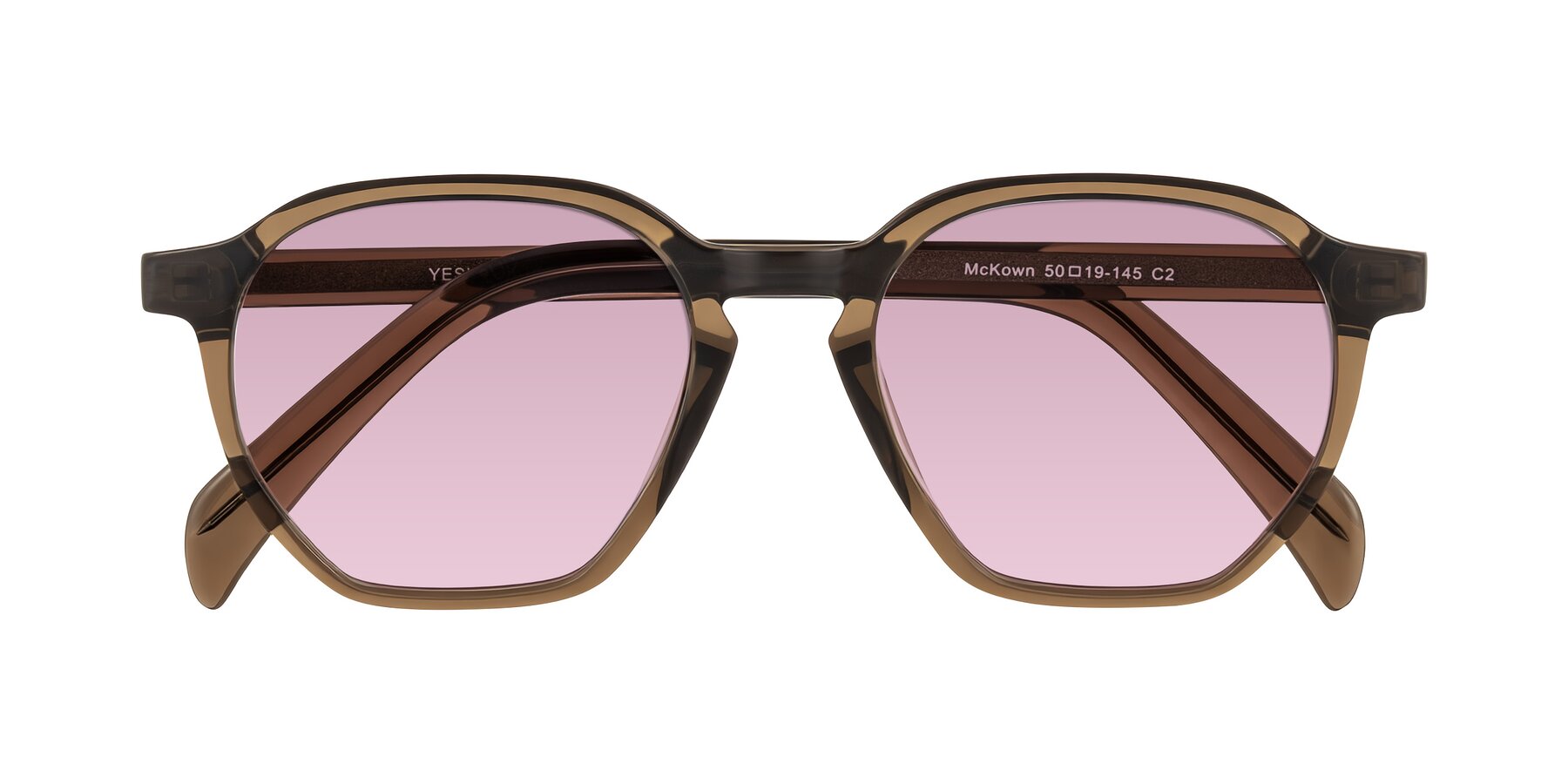 Folded Front of McKown in Brown with Light Wine Tinted Lenses