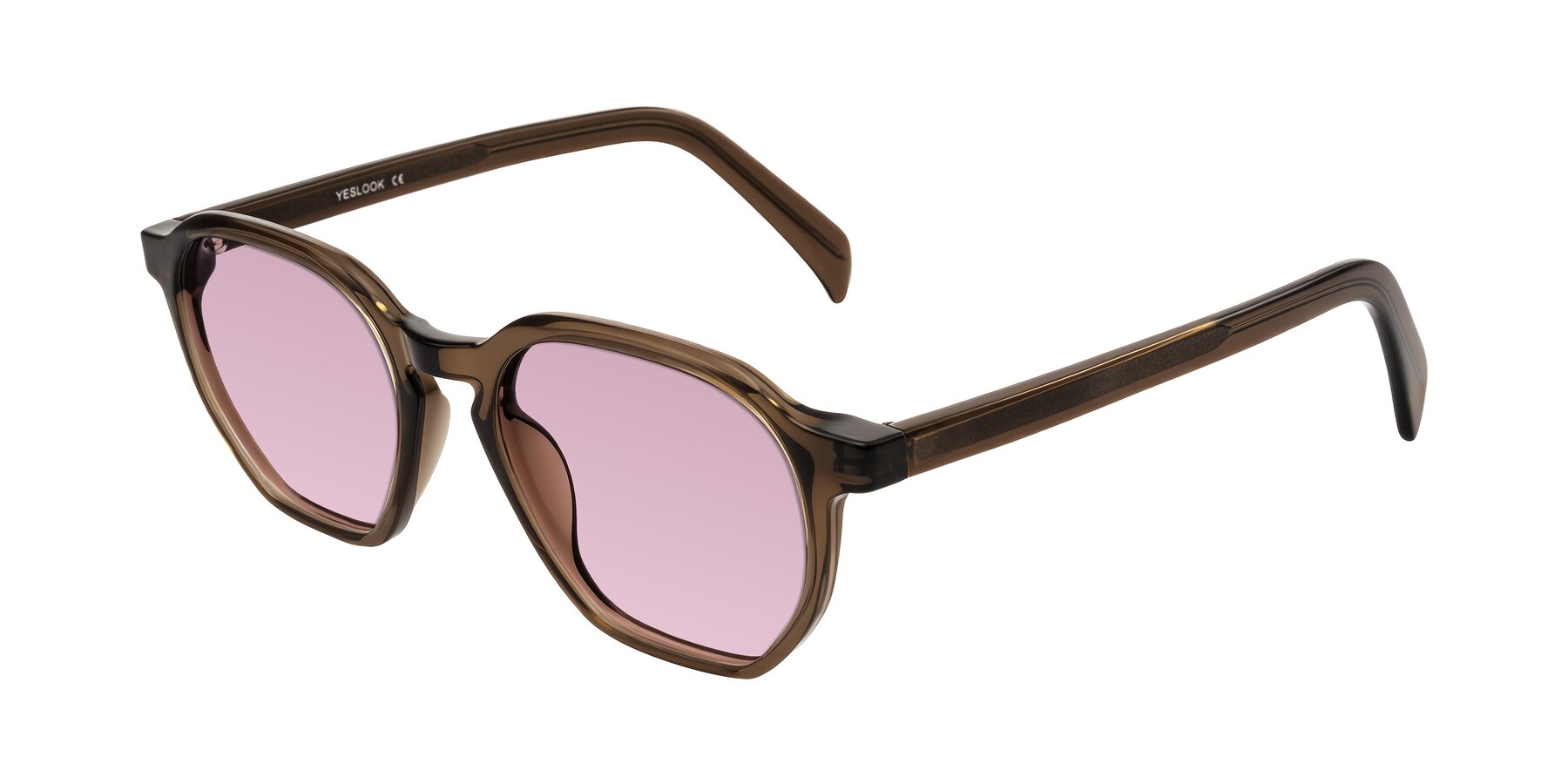 Angle of McKown in Brown with Light Wine Tinted Lenses