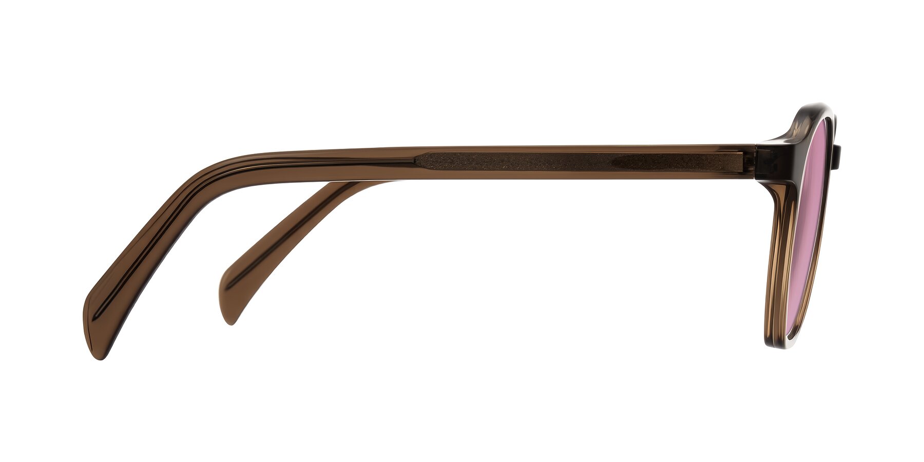 Side of McKown in Brown with Medium Wine Tinted Lenses