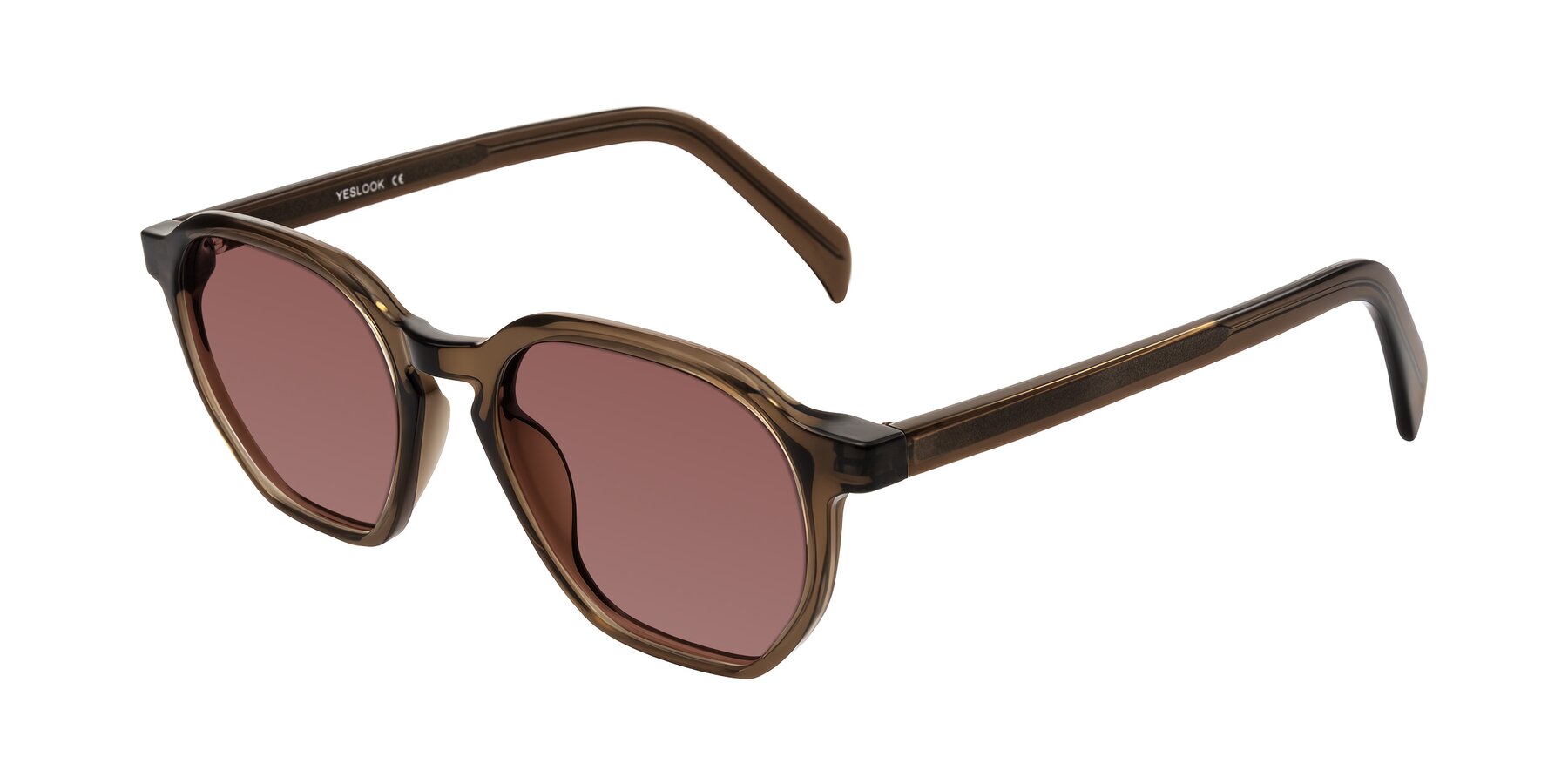 Angle of McKown in Brown with Garnet Tinted Lenses