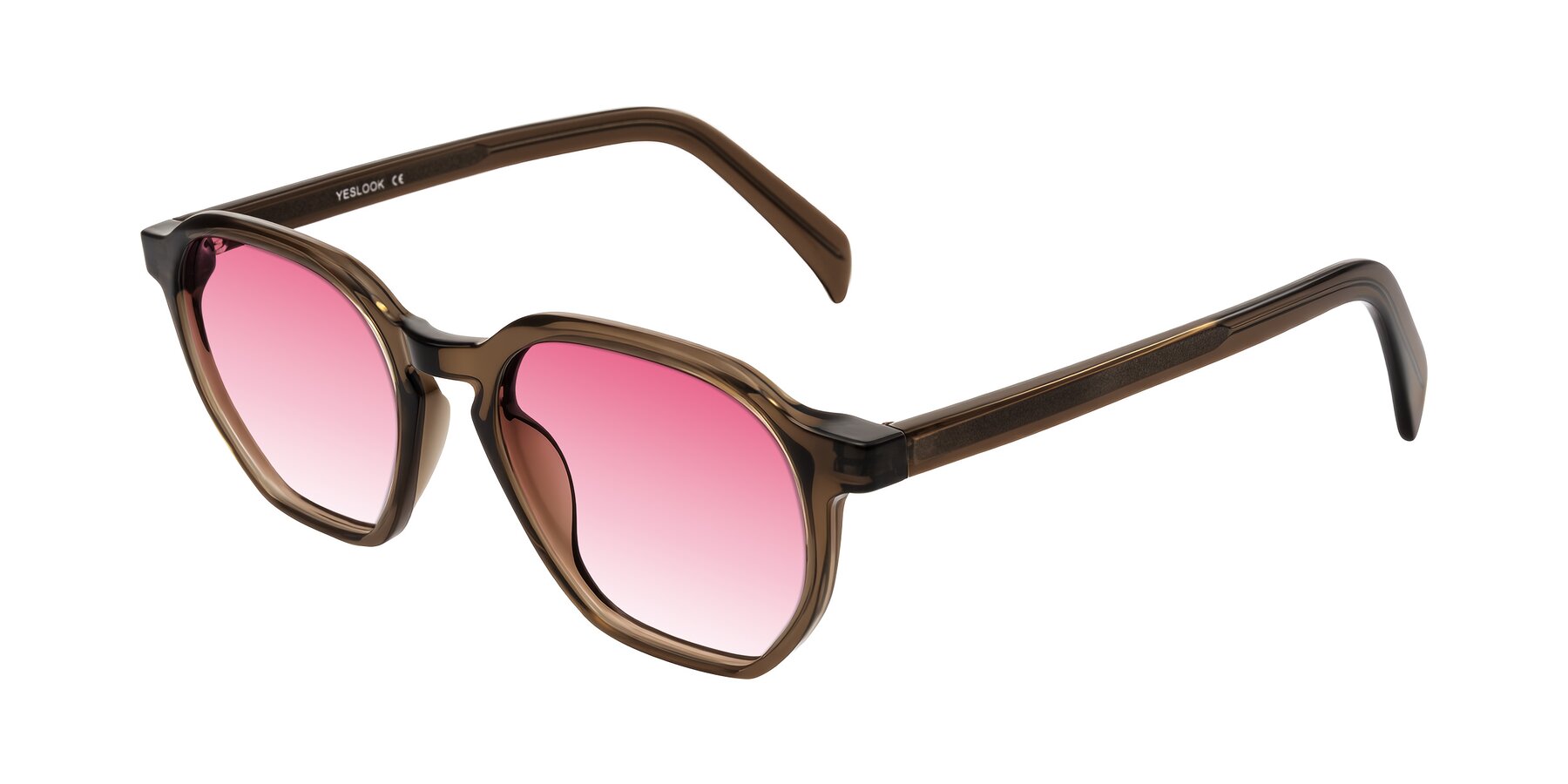 Angle of McKown in Brown with Pink Gradient Lenses