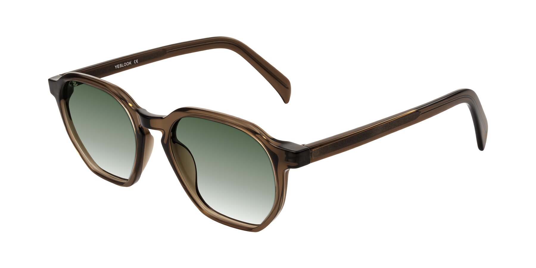Angle of McKown in Brown with Green Gradient Lenses