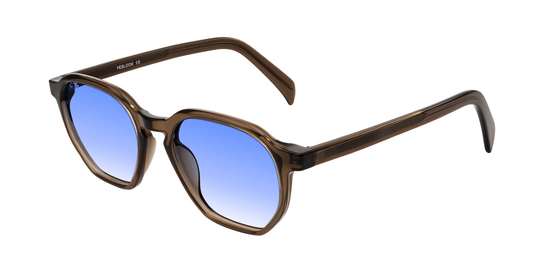Angle of McKown in Brown with Blue Gradient Lenses