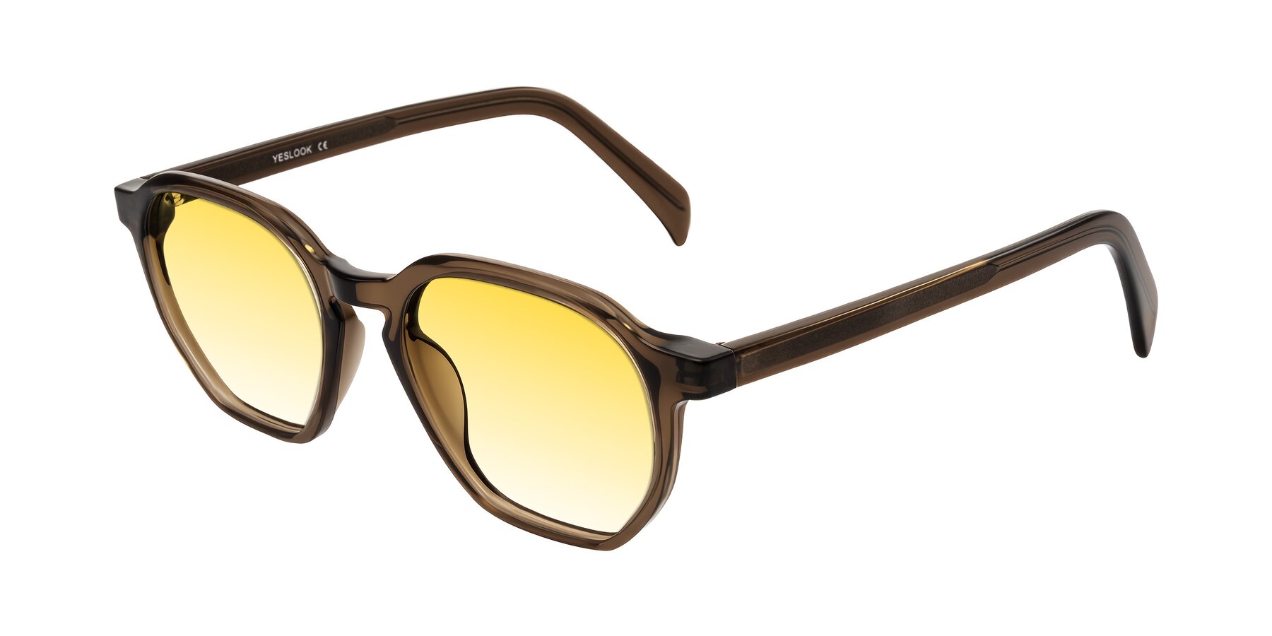Angle of McKown in Brown with Yellow Gradient Lenses