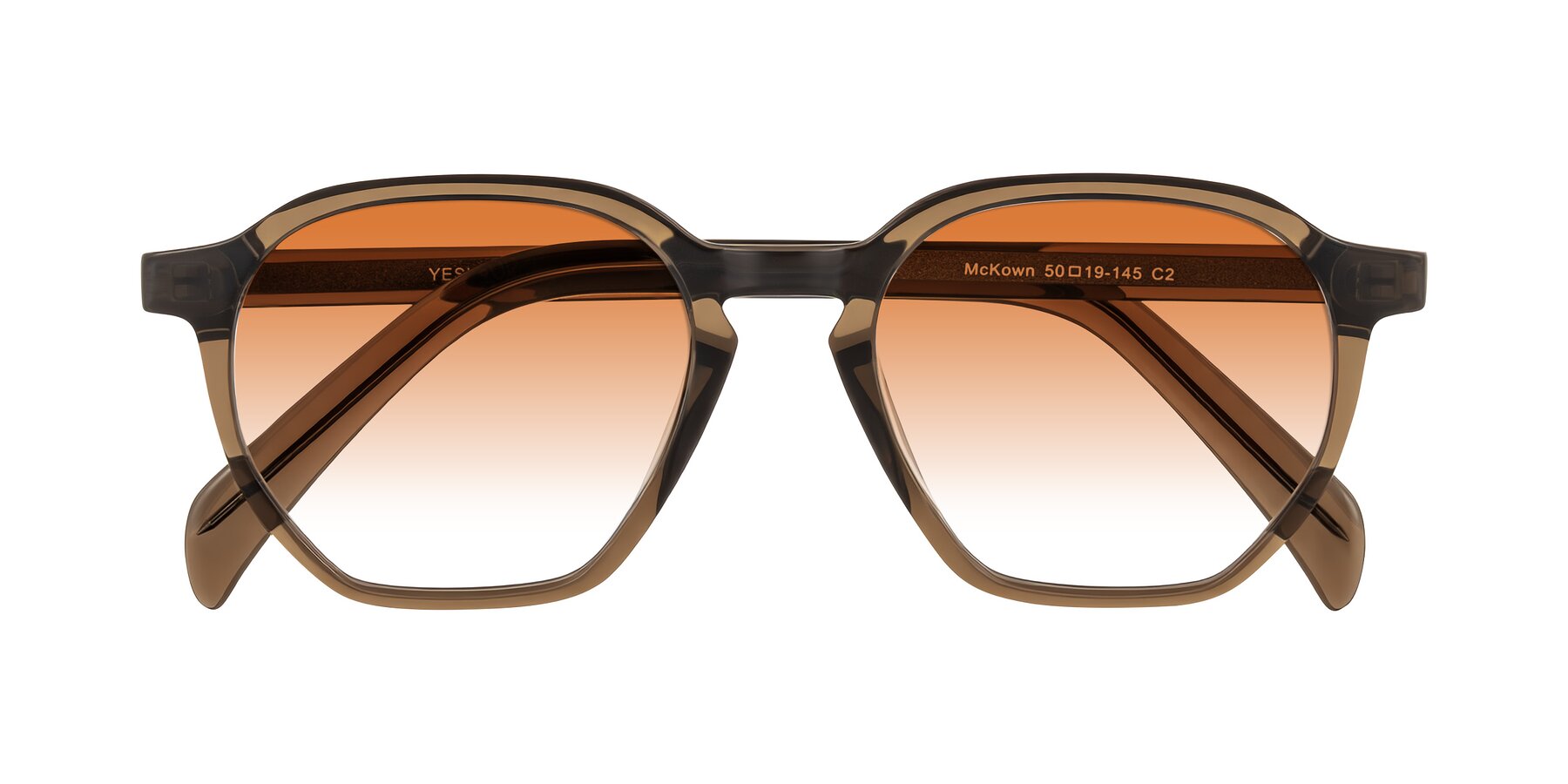Folded Front of McKown in Brown with Orange Gradient Lenses
