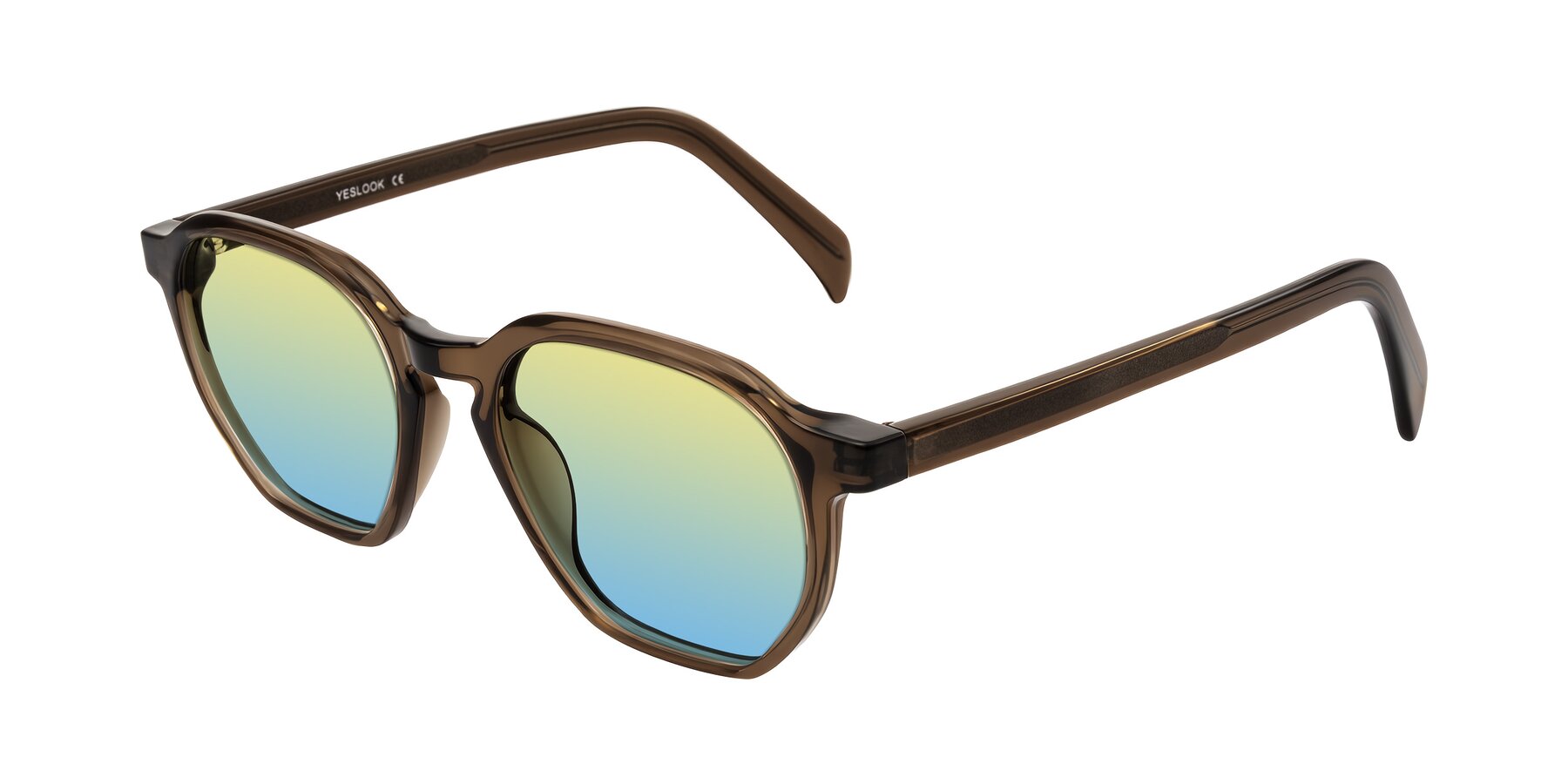 Angle of McKown in Brown with Yellow / Blue Gradient Lenses