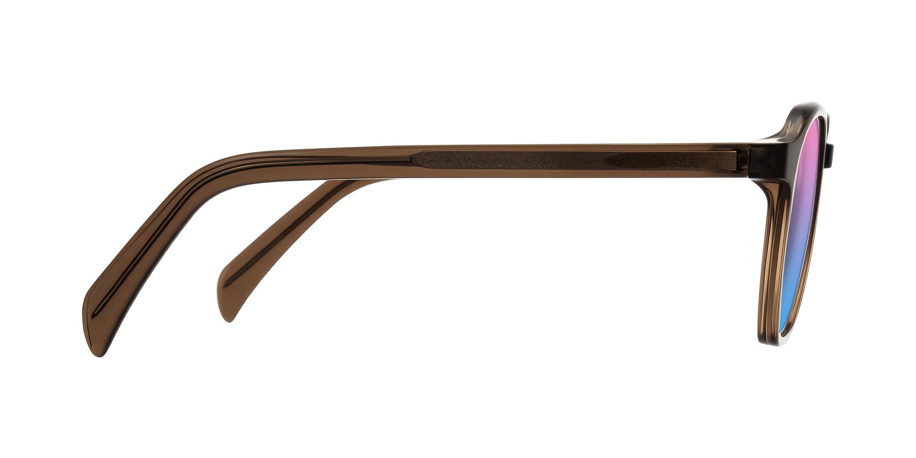 Side of McKown in Brown with Pink / Blue Gradient Lenses