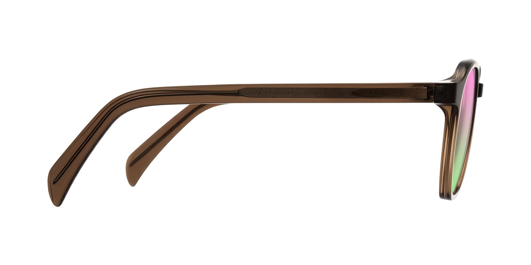 Side of McKown in Brown with Pink / Green Gradient Lenses