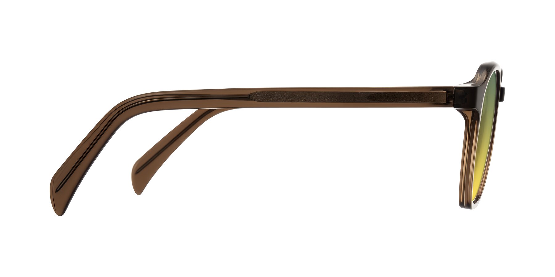 Side of McKown in Brown with Green / Yellow Gradient Lenses