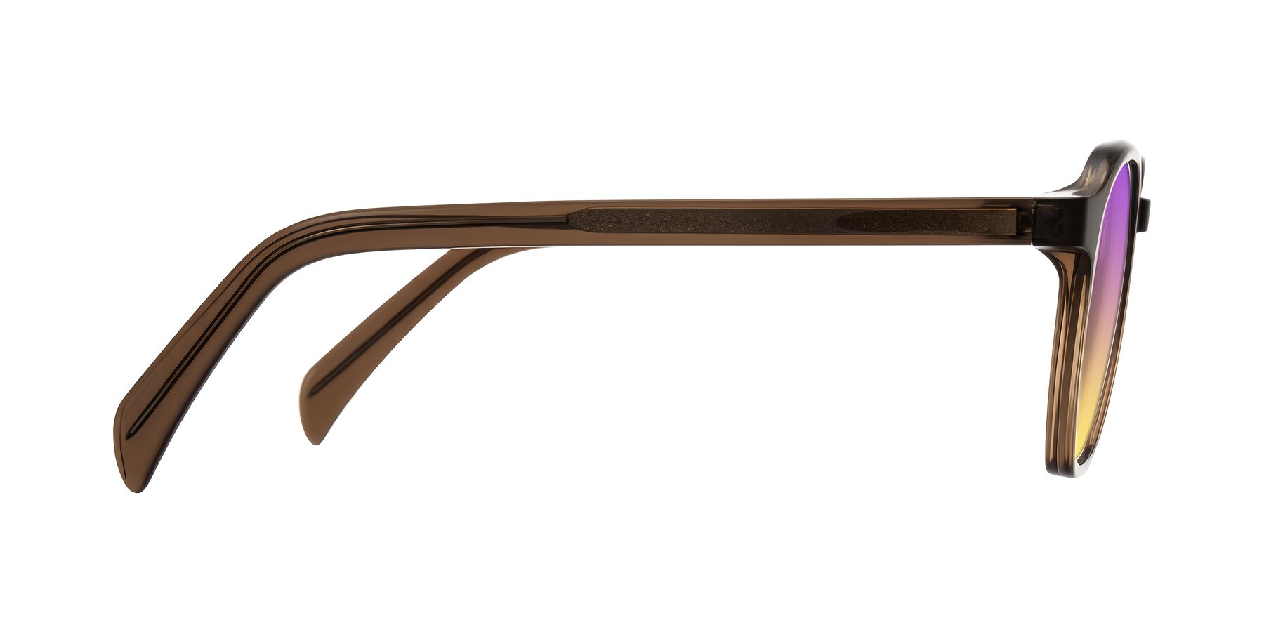 Side of McKown in Brown with Purple / Yellow Gradient Lenses