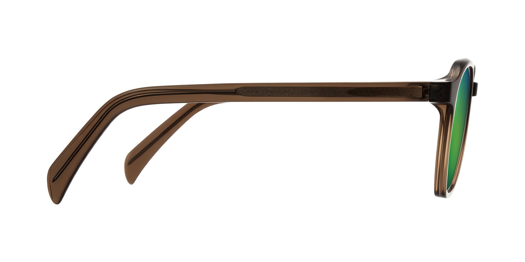 Side of McKown in Brown with Green Mirrored Lenses