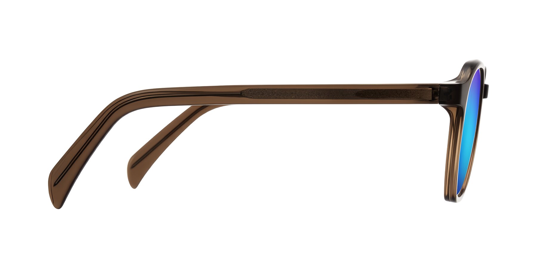 Side of McKown in Brown with Blue Mirrored Lenses