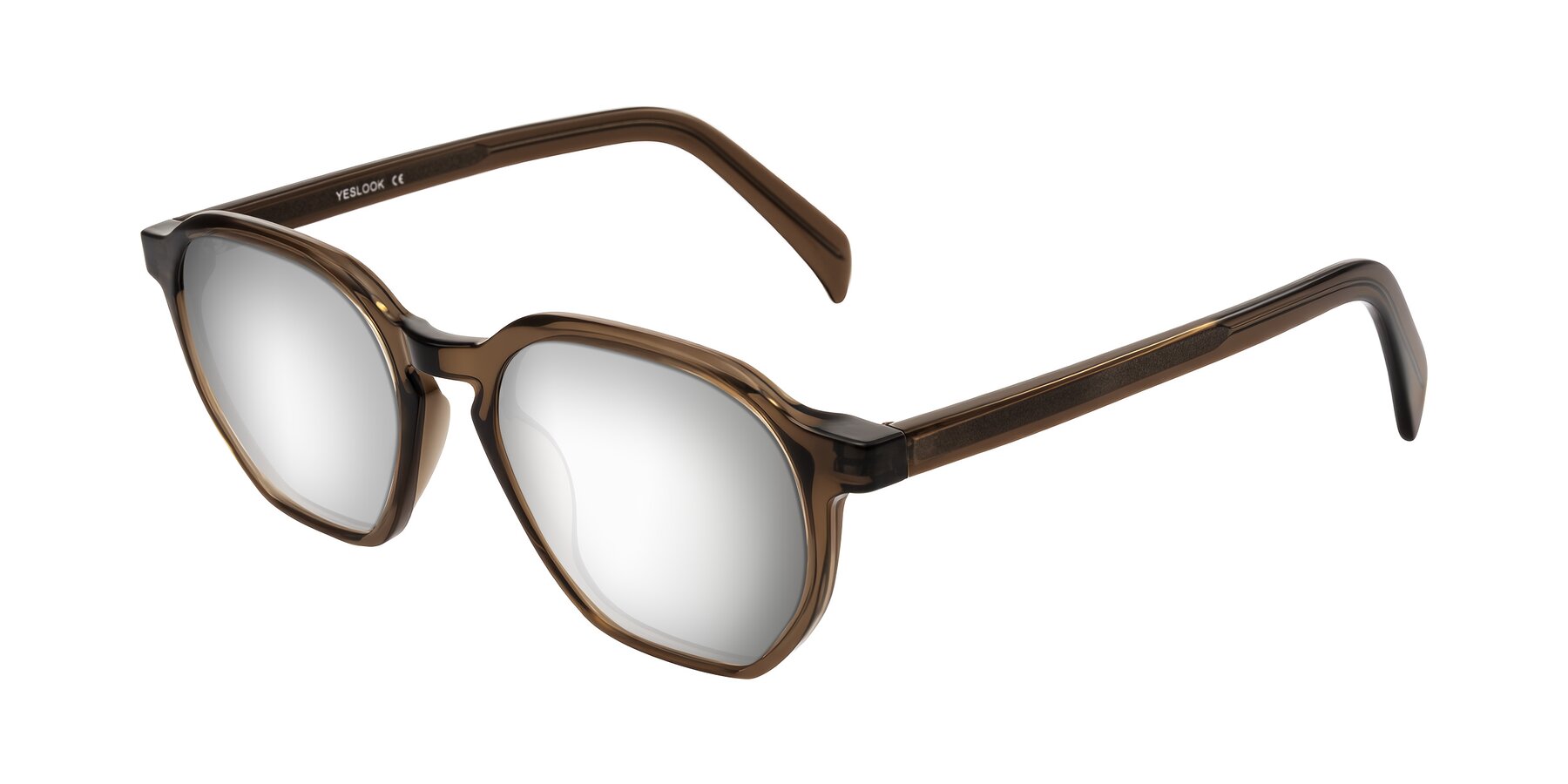 Angle of McKown in Brown with Silver Mirrored Lenses