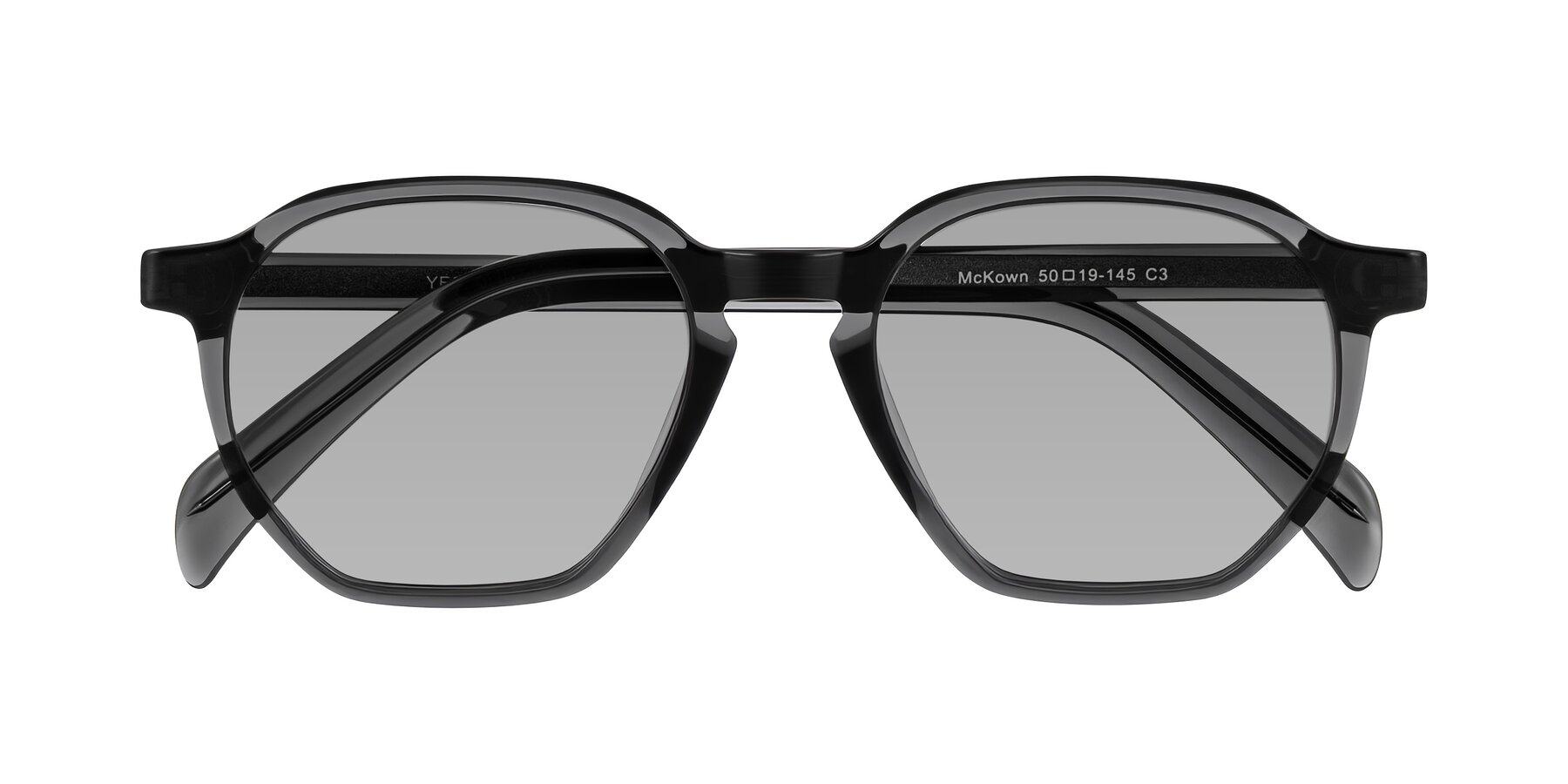 Folded Front of McKown in Gray with Light Gray Tinted Lenses