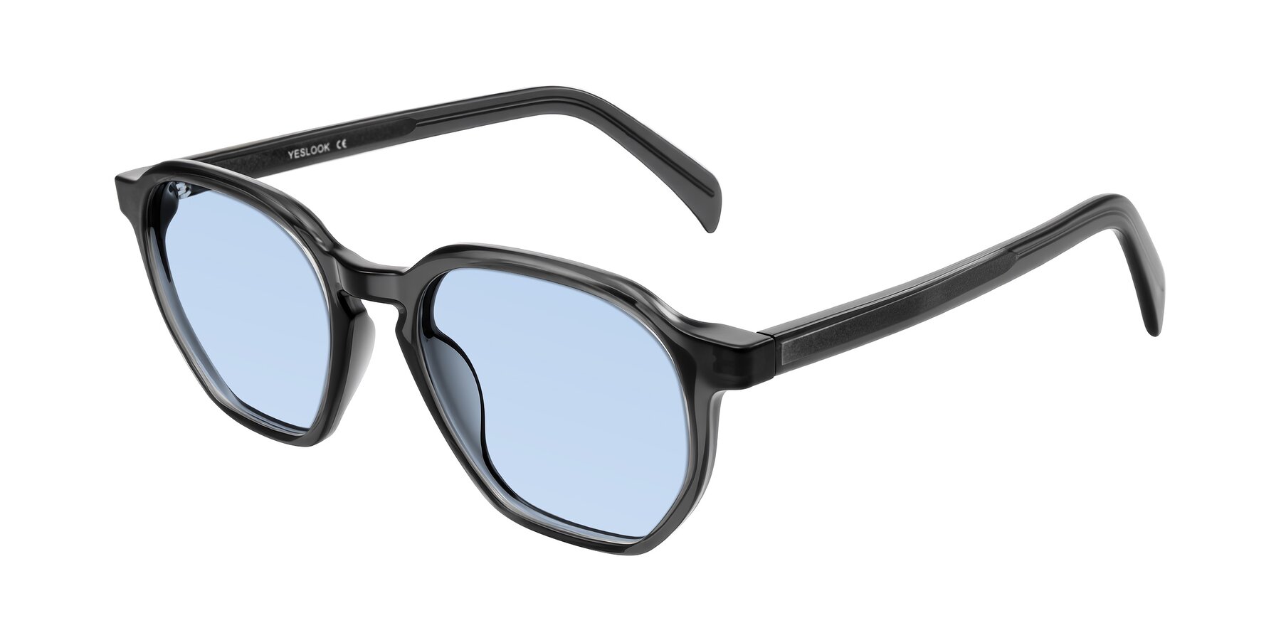 Angle of McKown in Gray with Light Blue Tinted Lenses