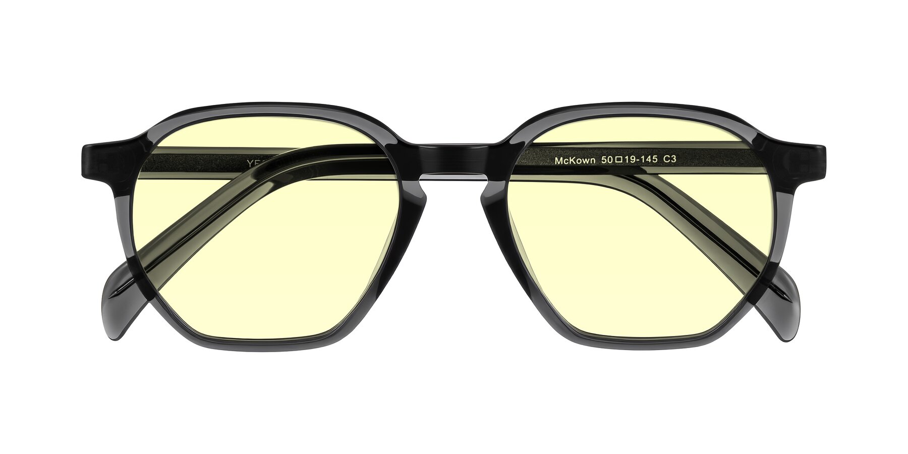 Folded Front of McKown in Gray with Light Yellow Tinted Lenses