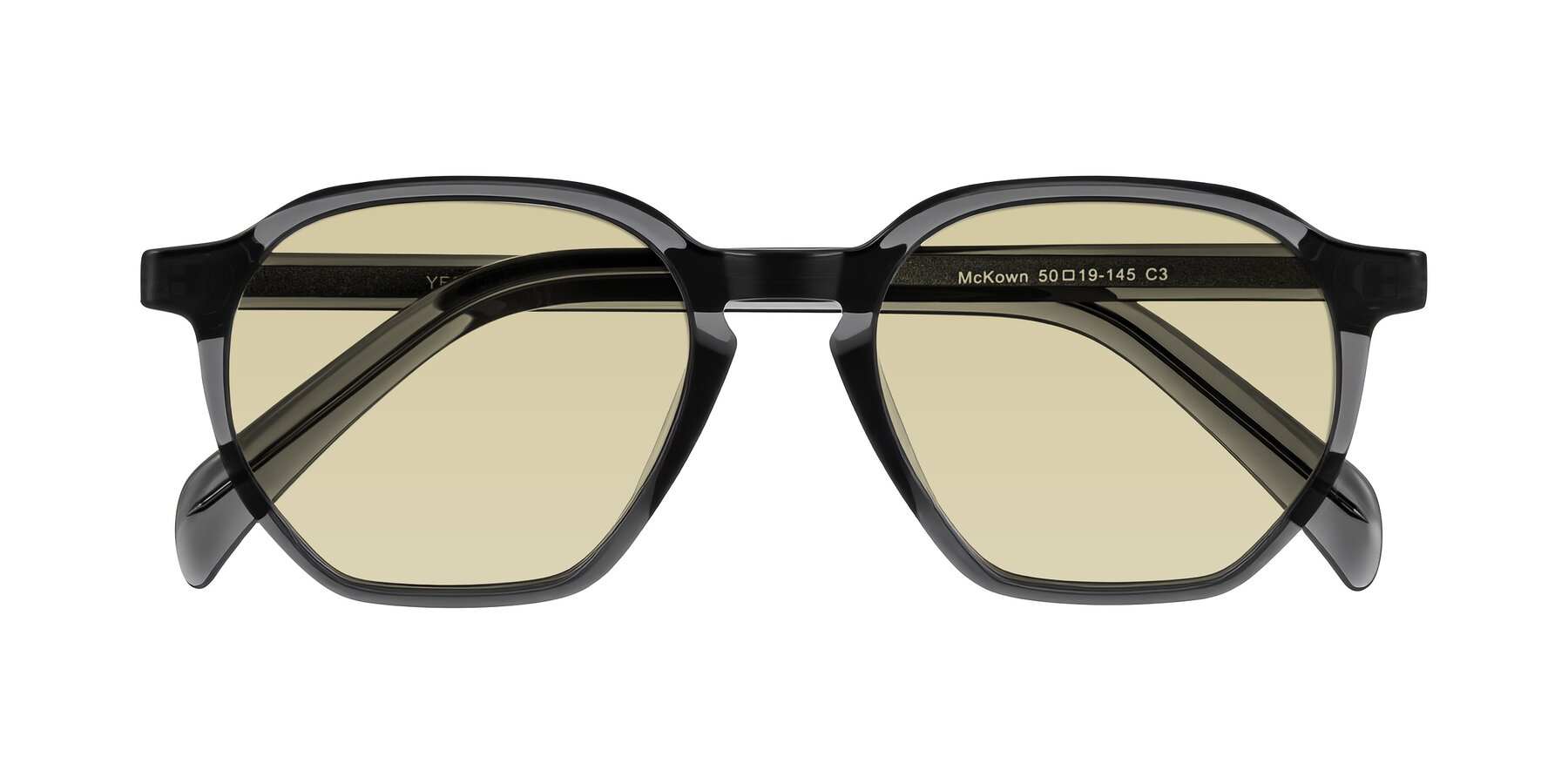 Folded Front of McKown in Gray with Light Champagne Tinted Lenses