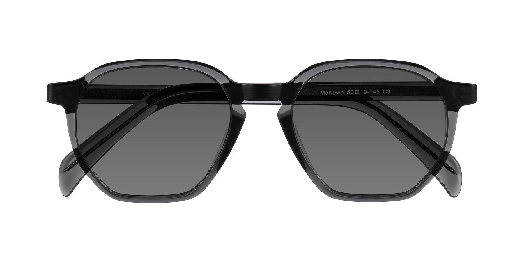 Folded Front of McKown in Gray with Medium Gray Tinted Lenses