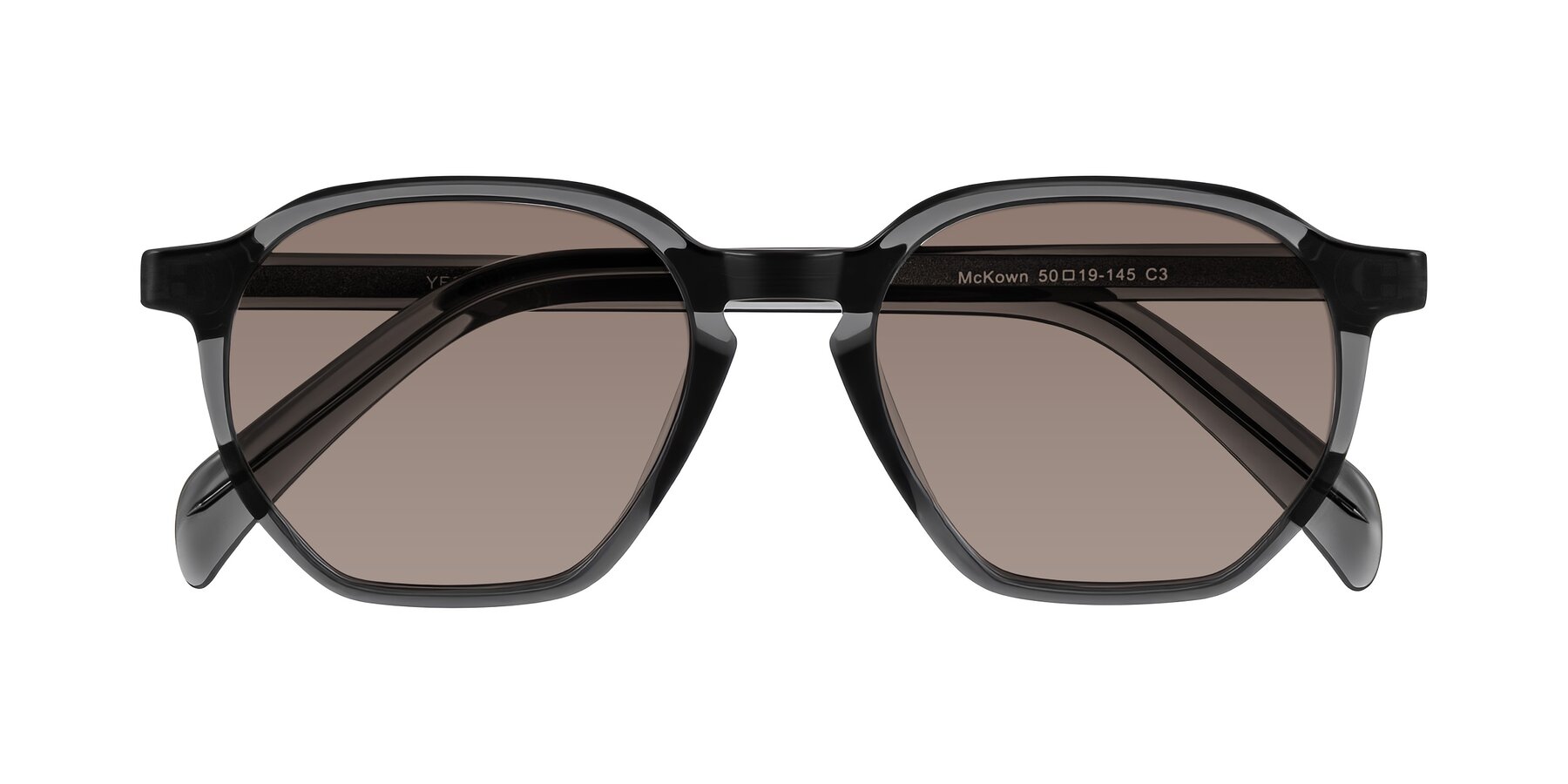 Folded Front of McKown in Gray with Medium Brown Tinted Lenses