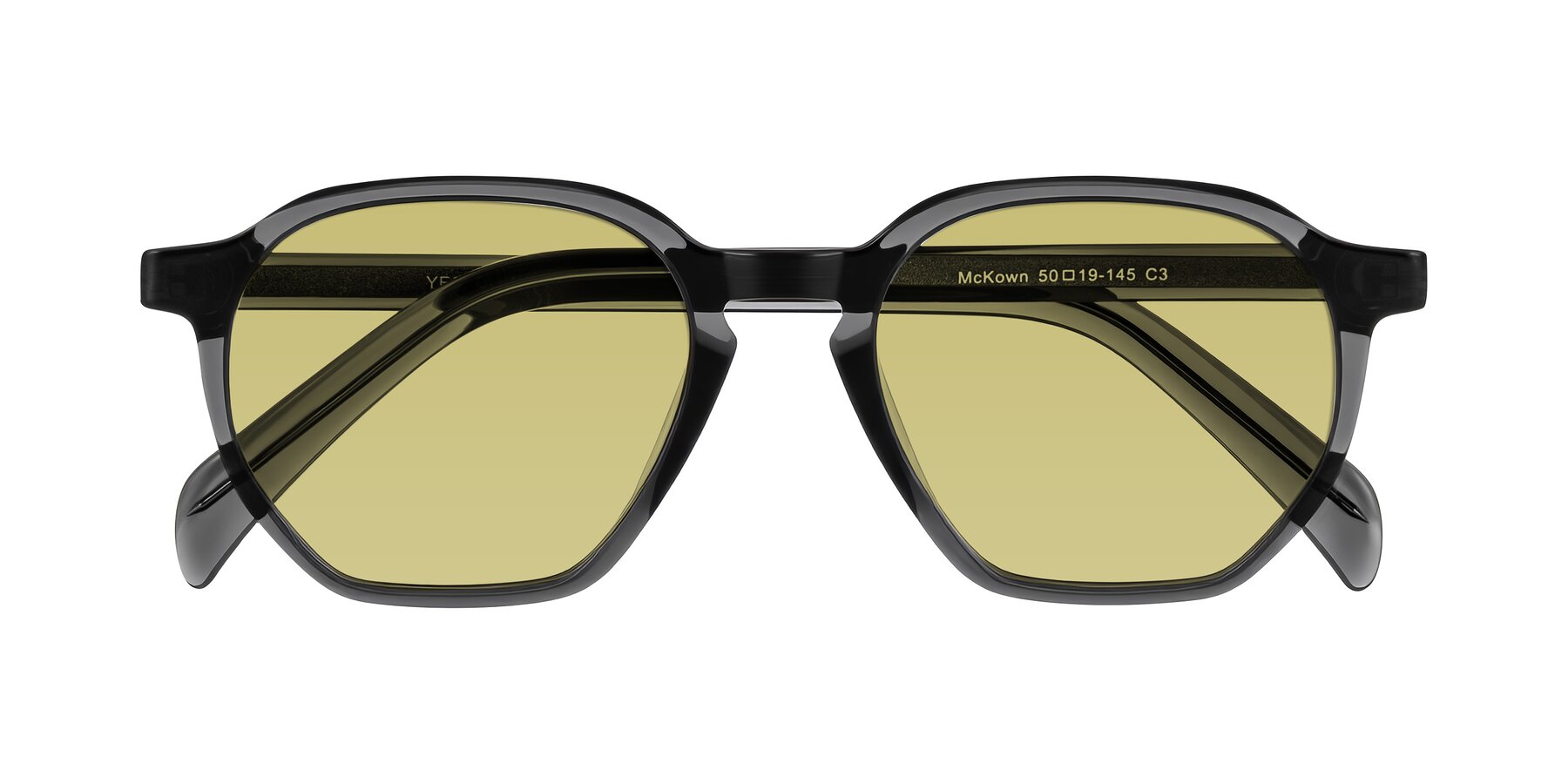 Folded Front of McKown in Gray with Medium Champagne Tinted Lenses