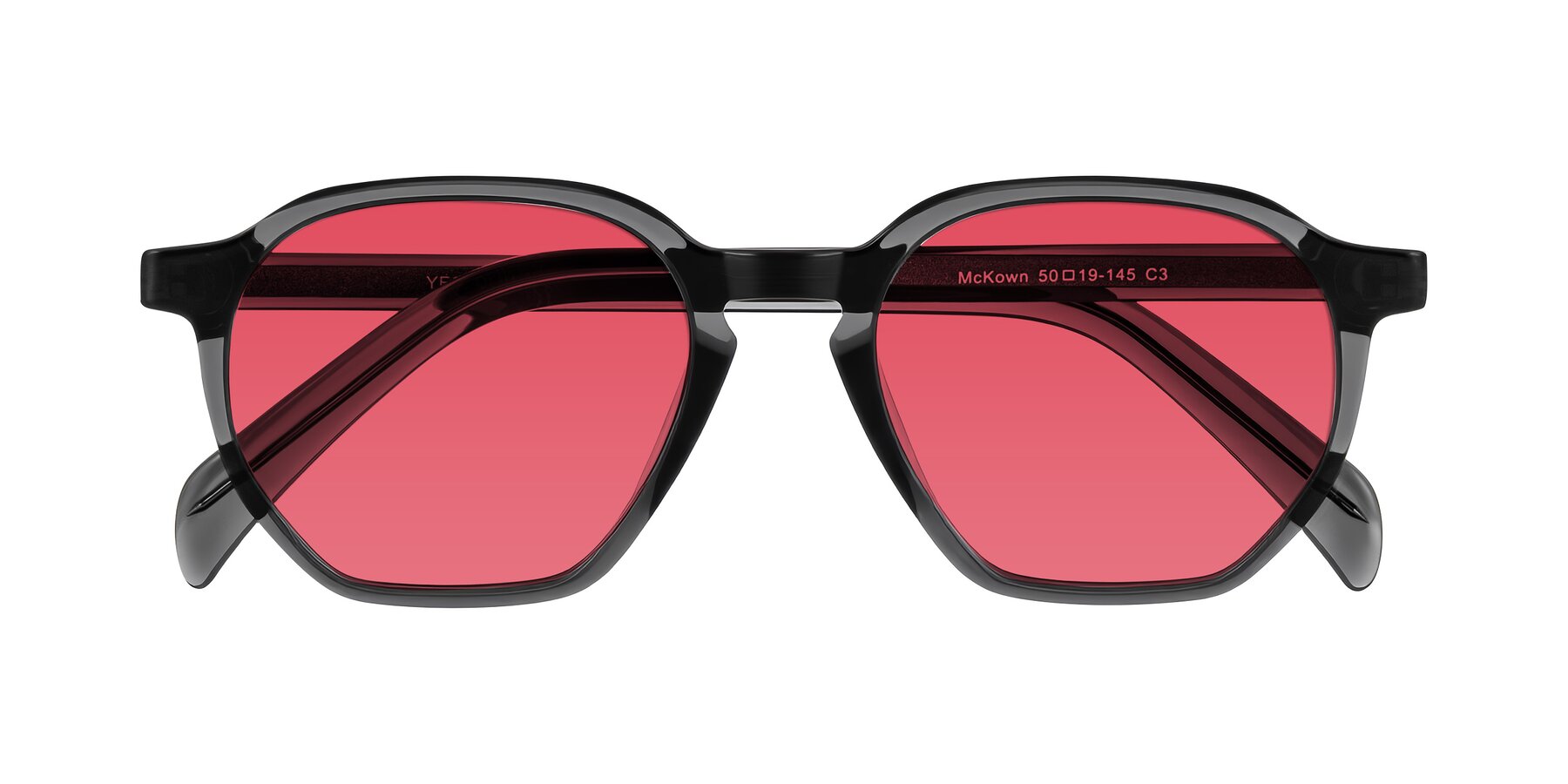 Folded Front of McKown in Gray with Red Tinted Lenses