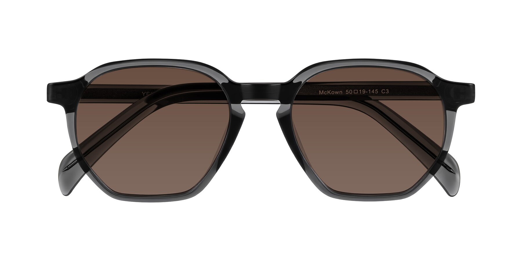 Folded Front of McKown in Gray with Brown Tinted Lenses