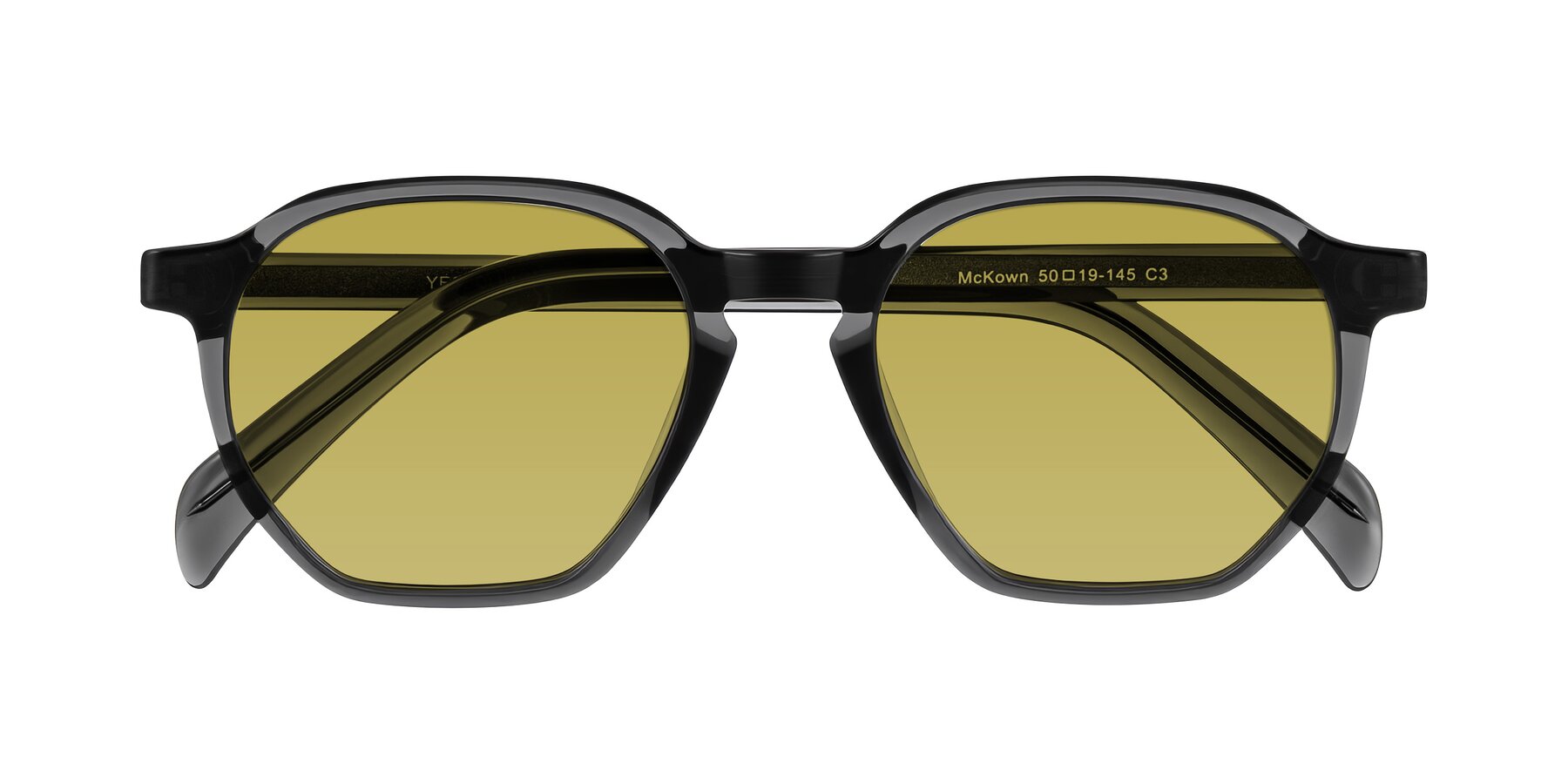 Folded Front of McKown in Gray with Champagne Tinted Lenses