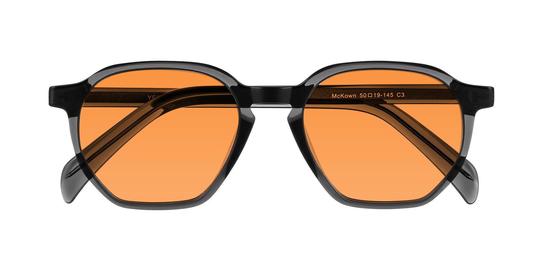Folded Front of McKown in Gray with Orange Tinted Lenses