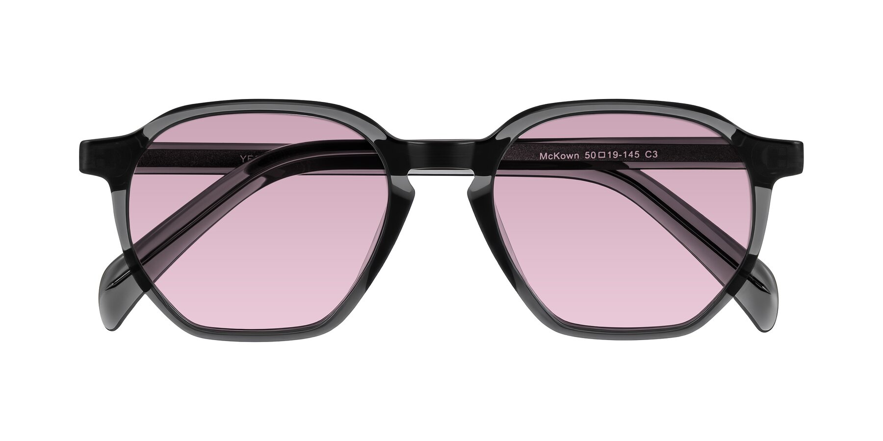 Folded Front of McKown in Gray with Light Wine Tinted Lenses