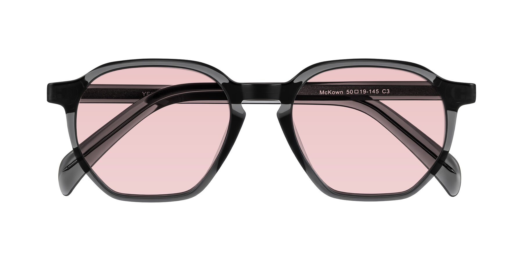 Folded Front of McKown in Gray with Light Garnet Tinted Lenses