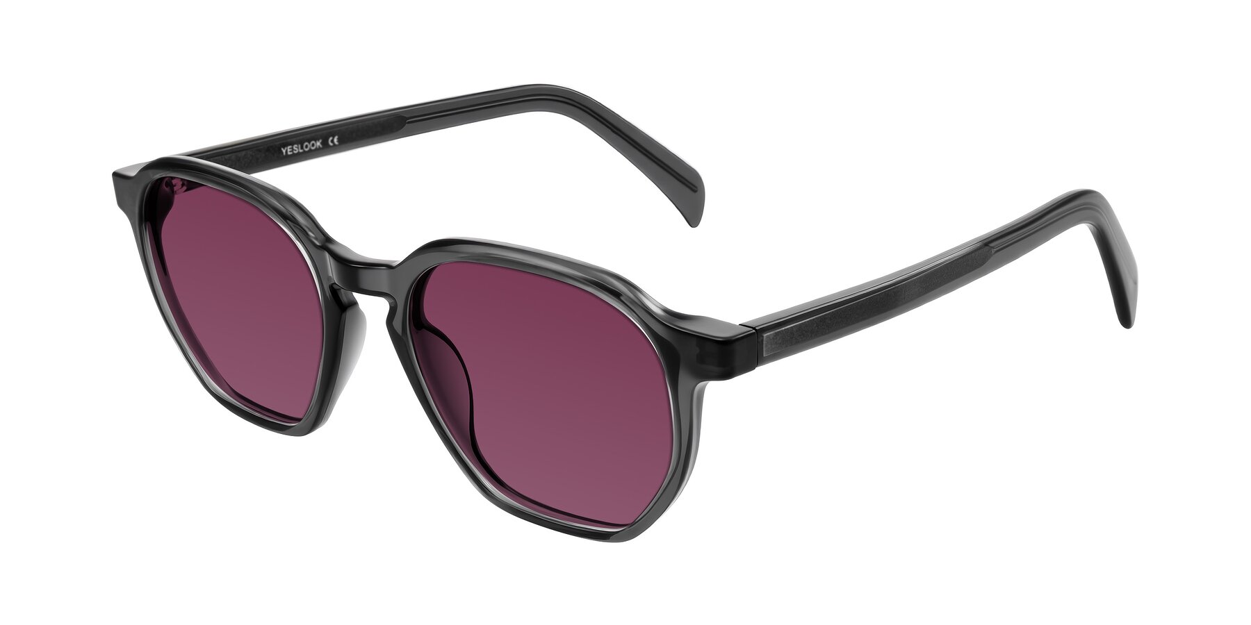 Angle of McKown in Gray with Wine Tinted Lenses