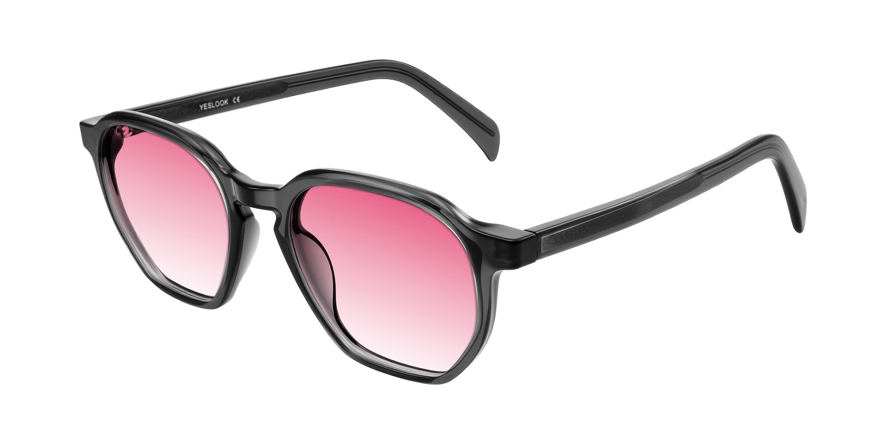 Angle of McKown in Gray with Pink Gradient Lenses