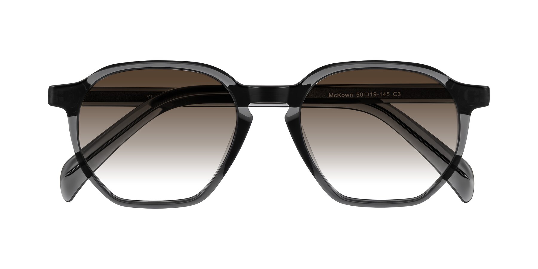 Folded Front of McKown in Gray with Brown Gradient Lenses