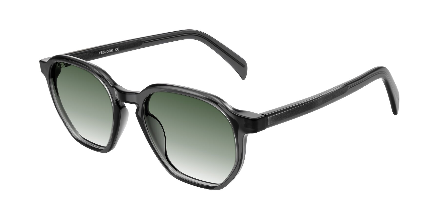 Angle of McKown in Gray with Green Gradient Lenses