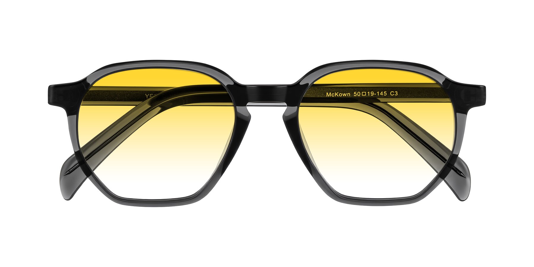 Folded Front of McKown in Gray with Yellow Gradient Lenses