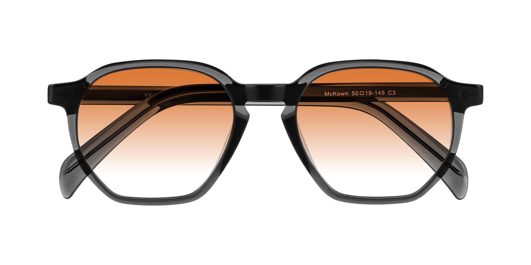 Folded Front of McKown in Gray with Orange Gradient Lenses