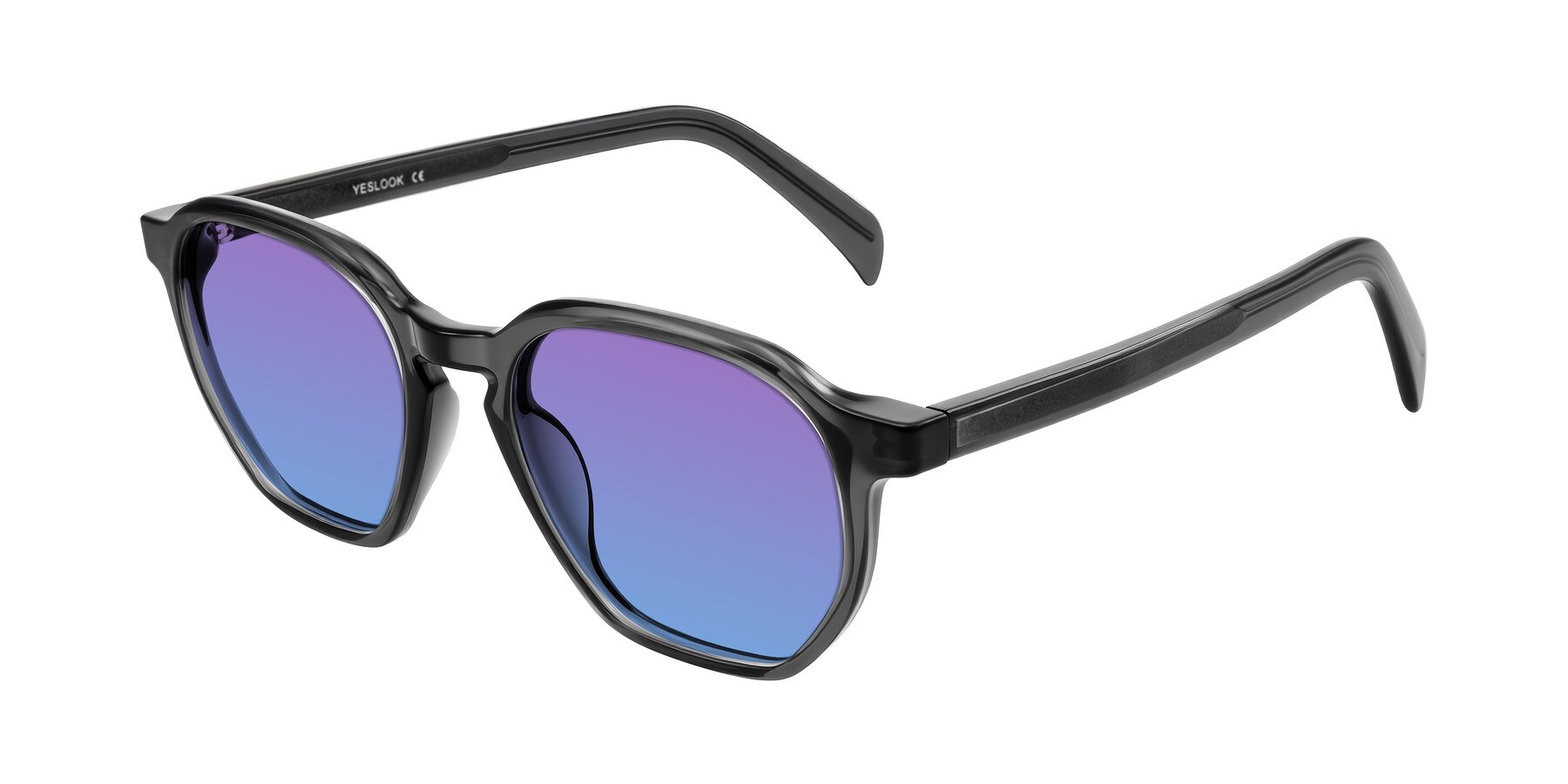 Angle of McKown in Gray with Purple / Blue Gradient Lenses