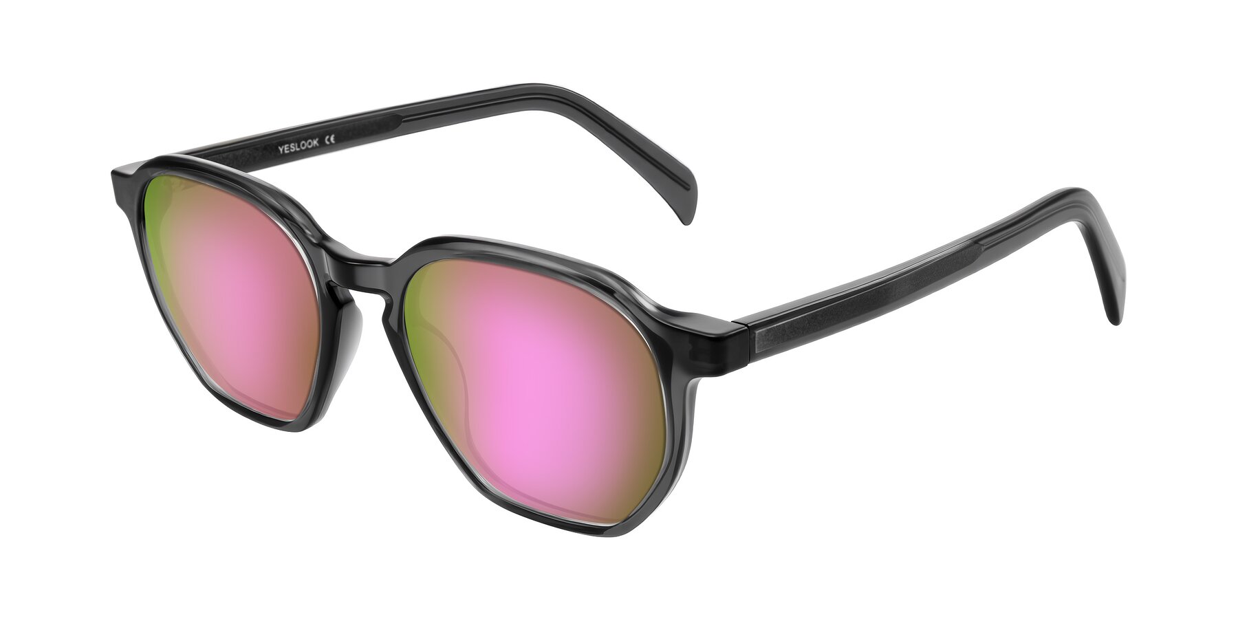 Angle of McKown in Gray with Pink Mirrored Lenses