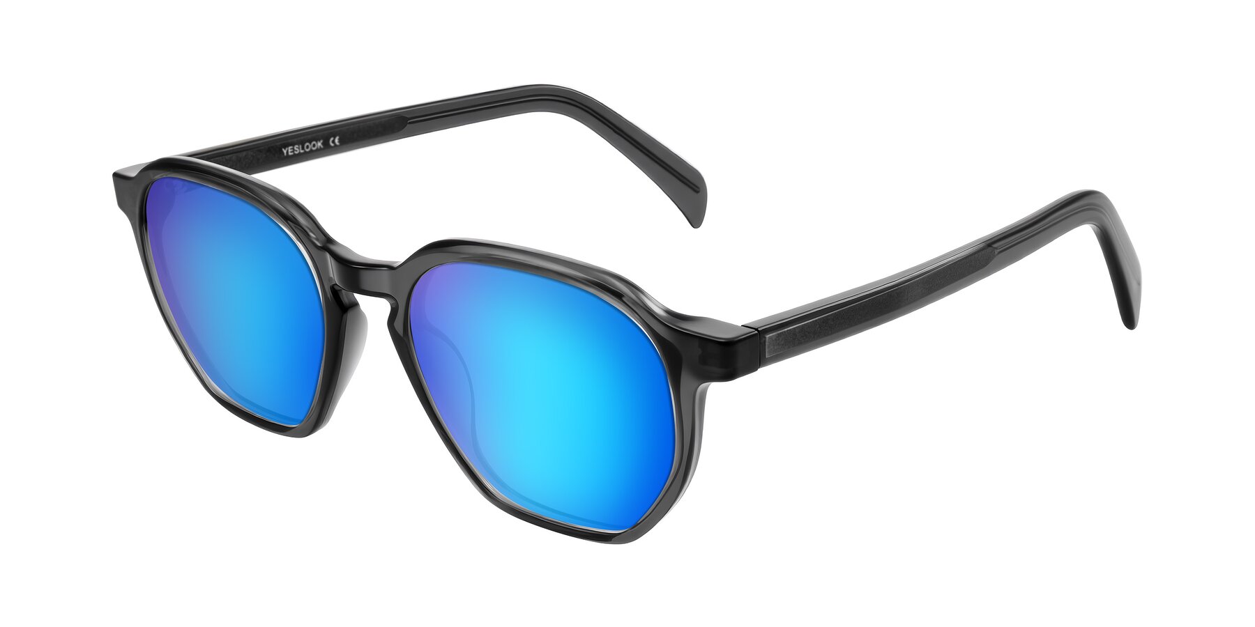 Angle of McKown in Gray with Blue Mirrored Lenses