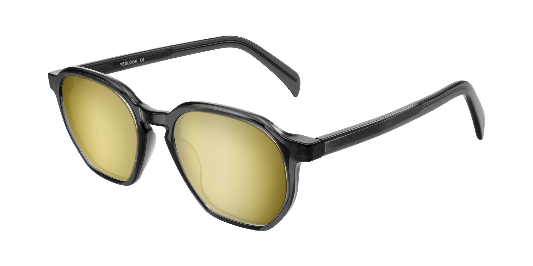 Angle of McKown in Gray with Gold Mirrored Lenses