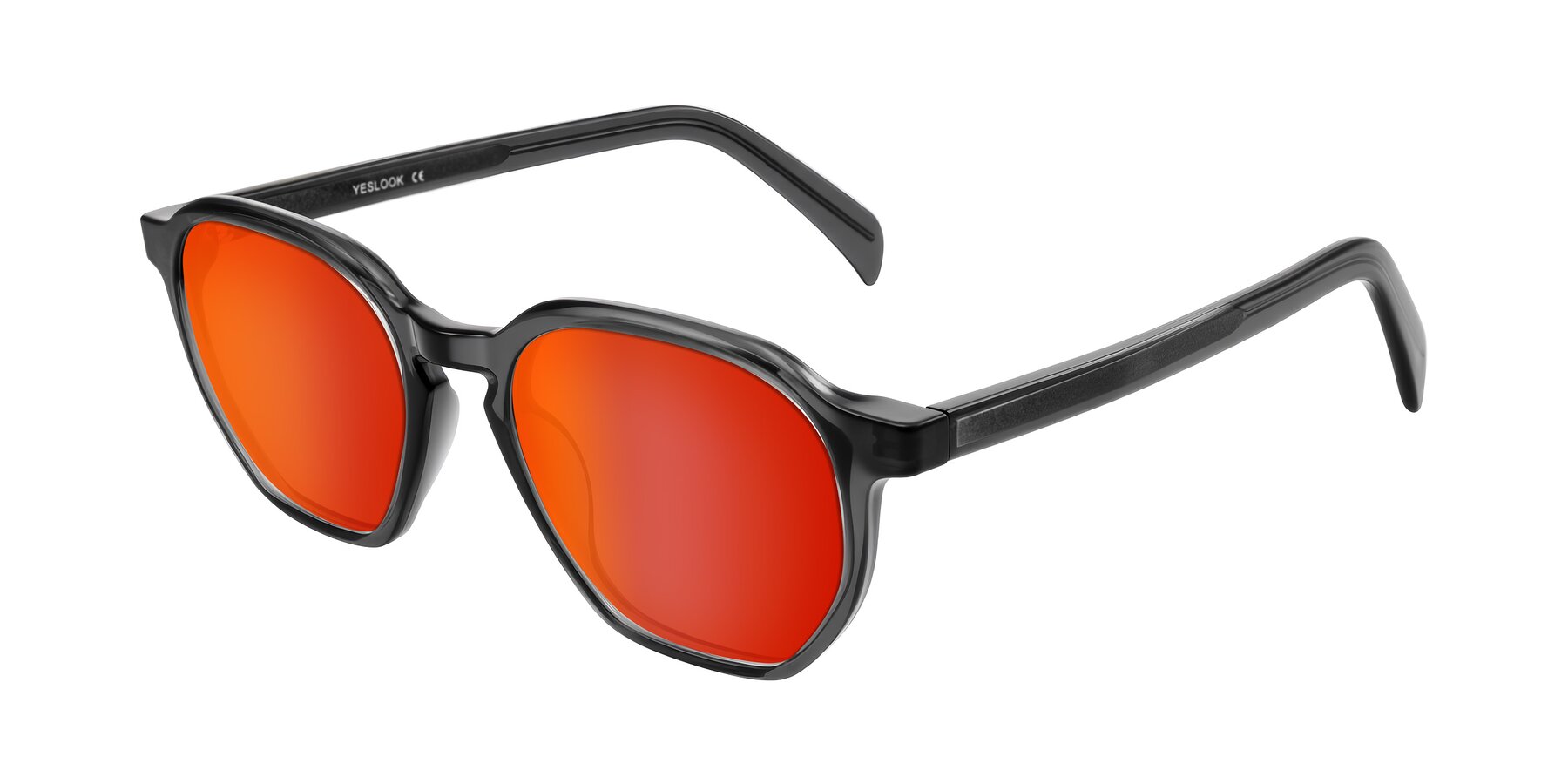Angle of McKown in Gray with Red Gold Mirrored Lenses