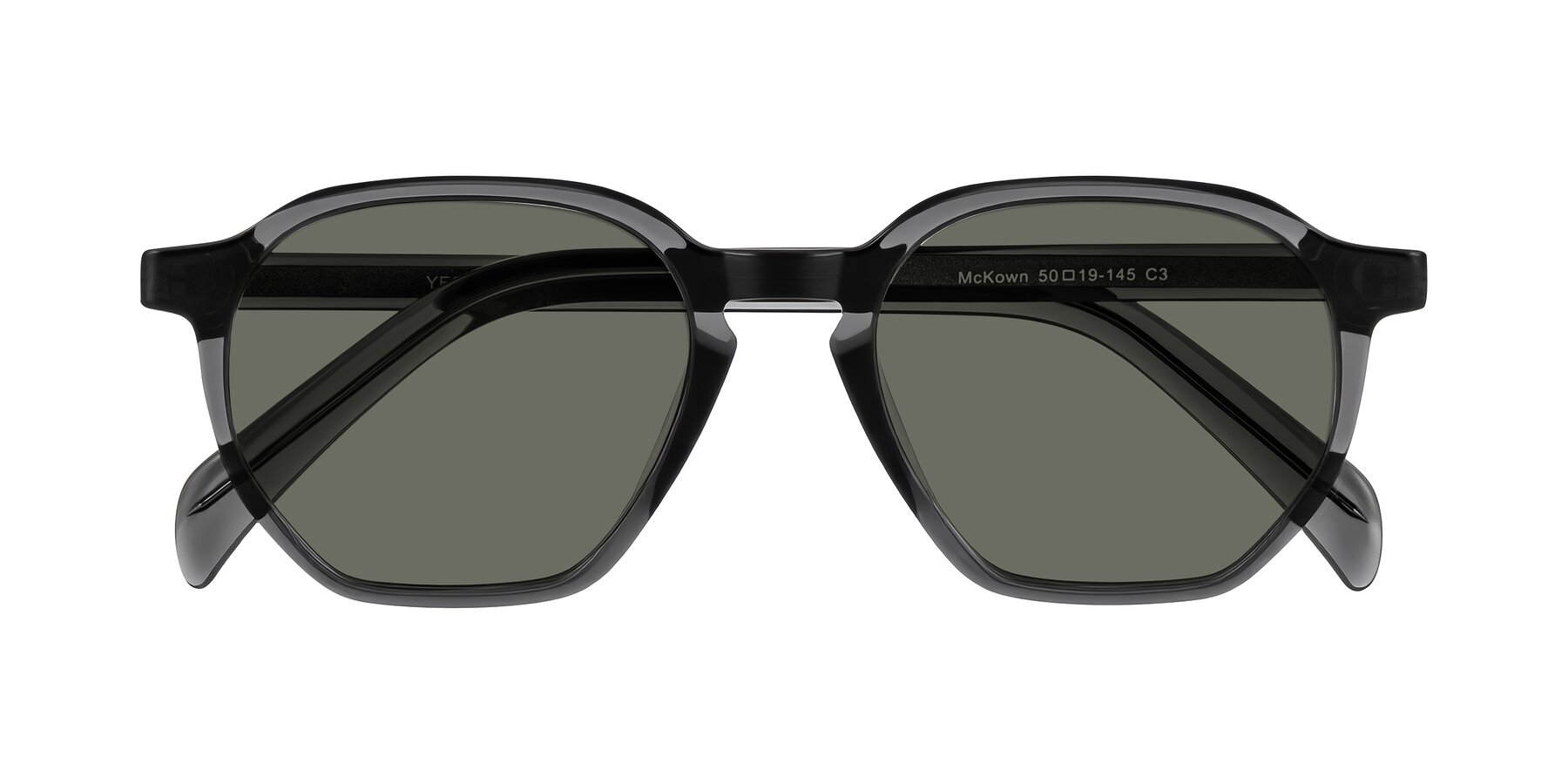 Folded Front of McKown in Gray with Gray Polarized Lenses