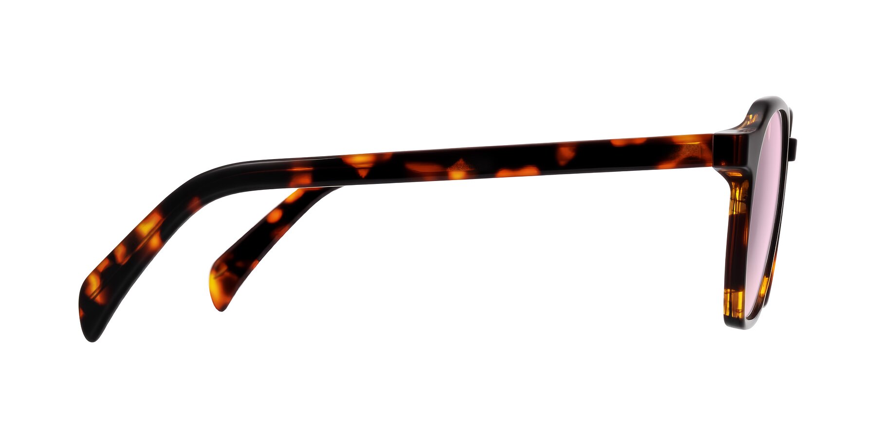 Side of McKown in Tortise with Light Pink Tinted Lenses