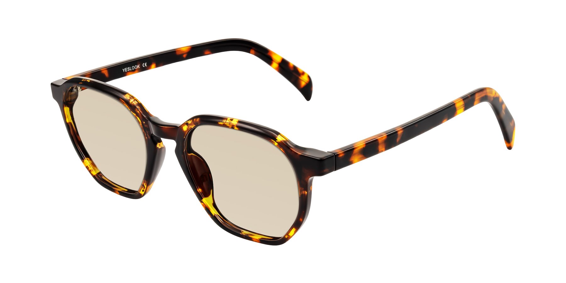 Angle of McKown in Tortise with Light Brown Tinted Lenses