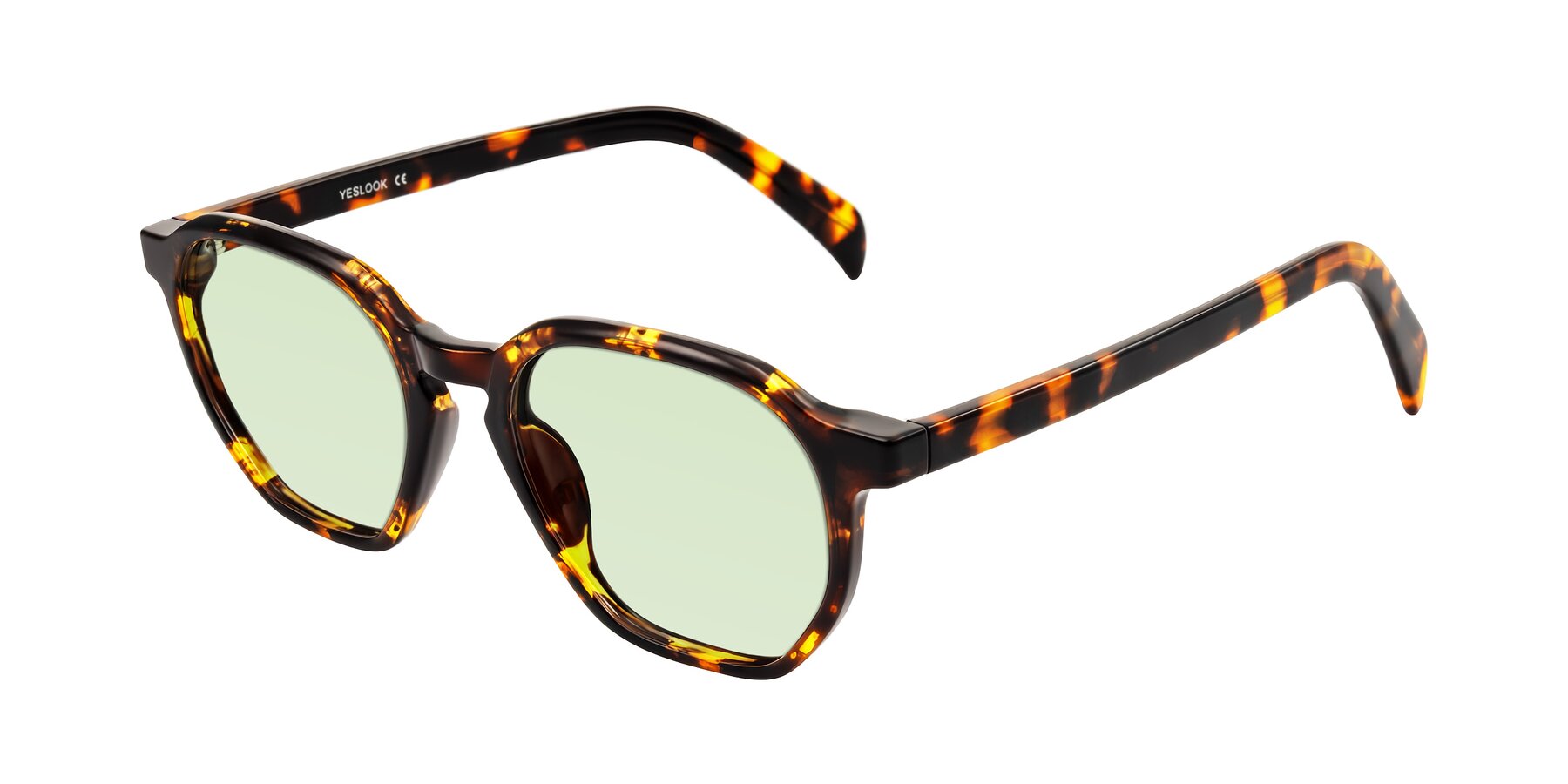 Angle of McKown in Tortise with Light Green Tinted Lenses
