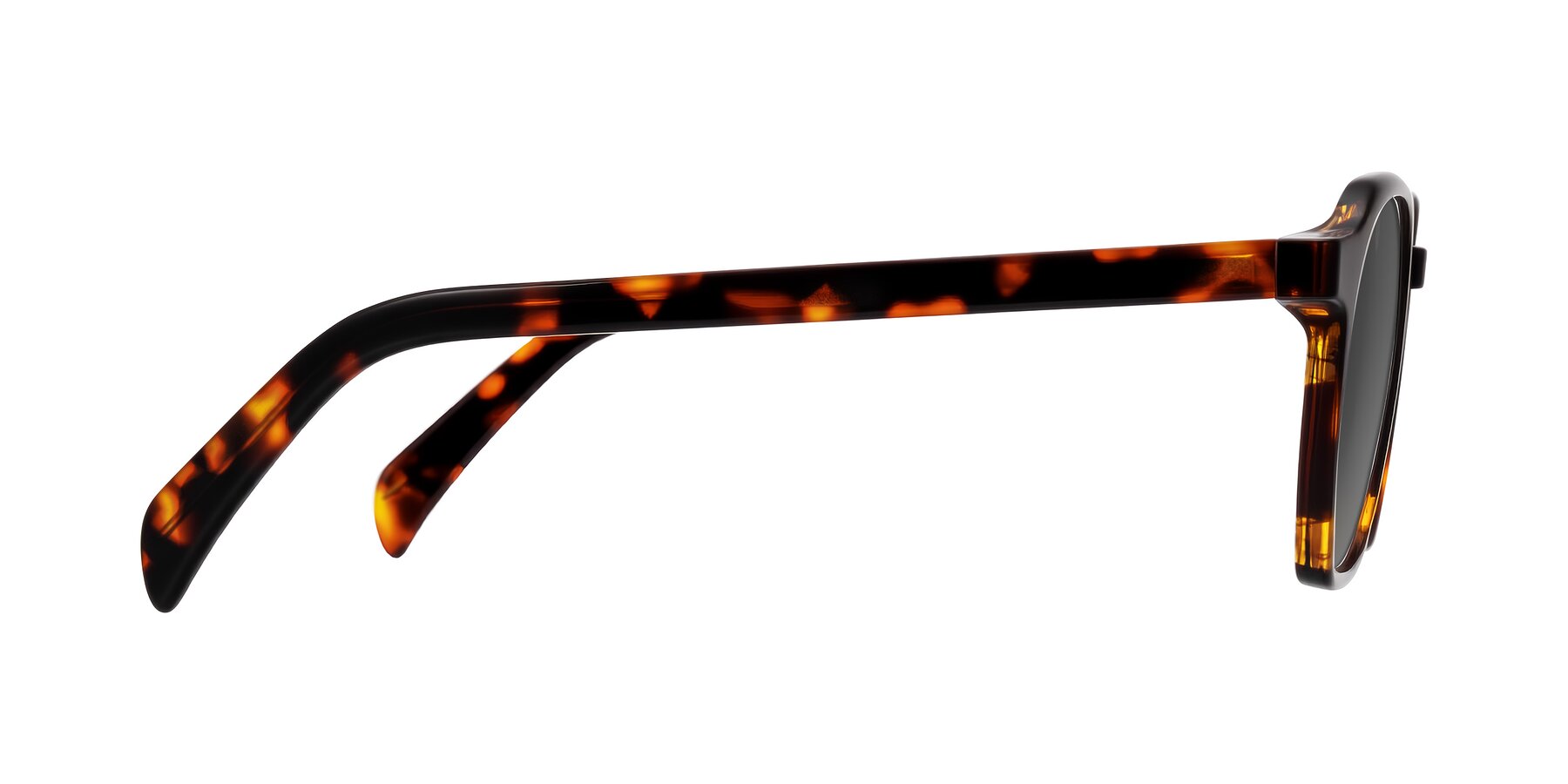 Side of McKown in Tortise with Medium Gray Tinted Lenses