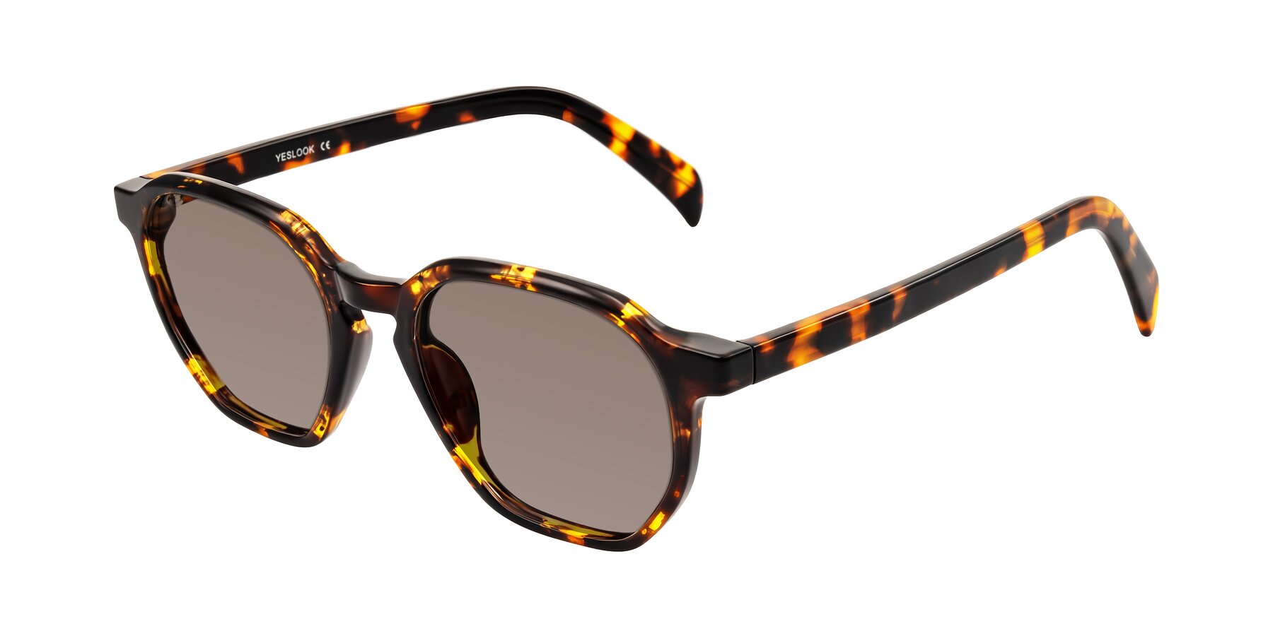 Angle of McKown in Tortise with Medium Brown Tinted Lenses