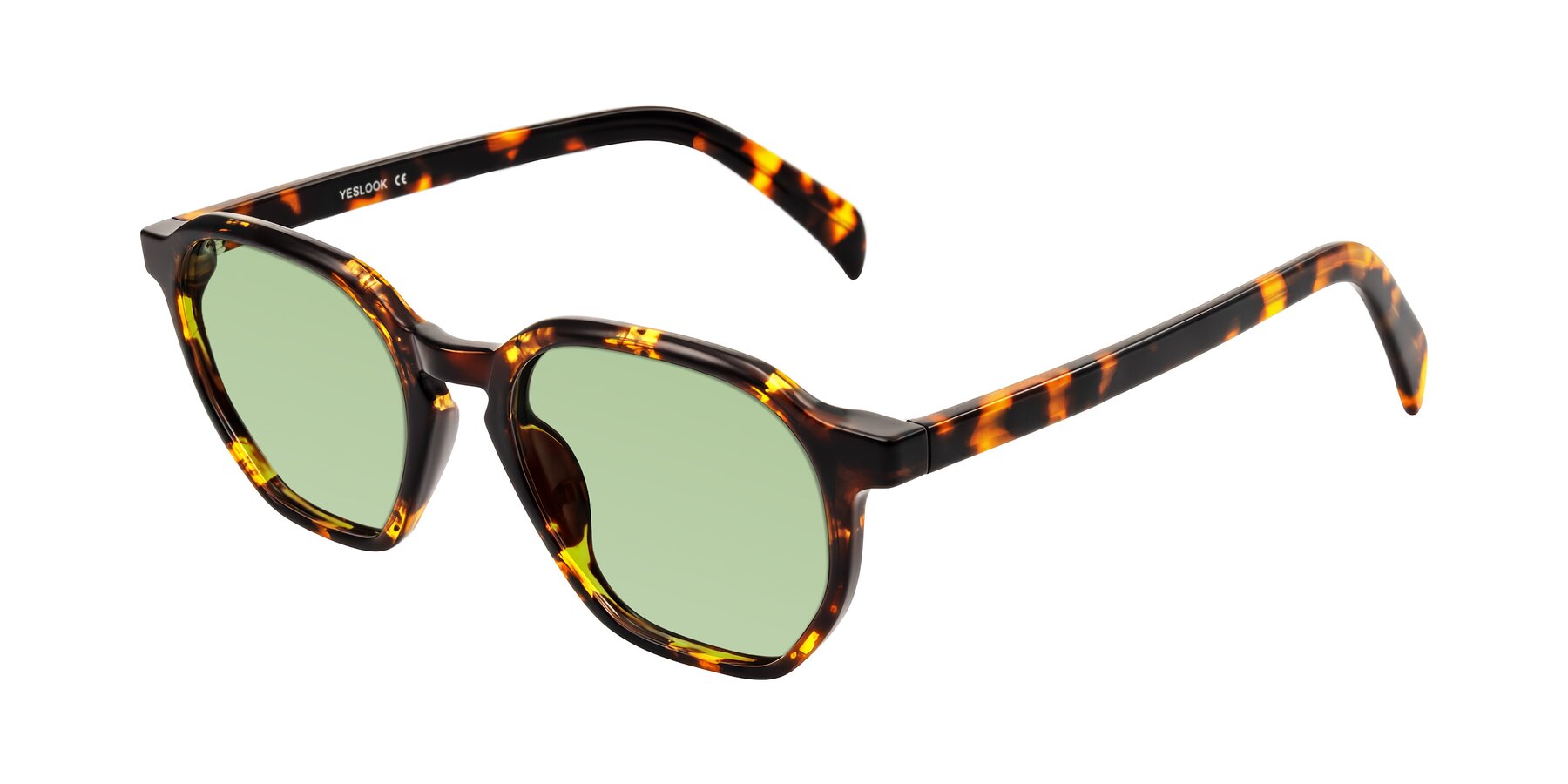 Angle of McKown in Tortise with Medium Green Tinted Lenses