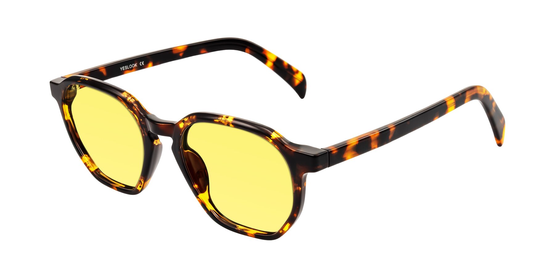 Angle of McKown in Tortise with Medium Yellow Tinted Lenses